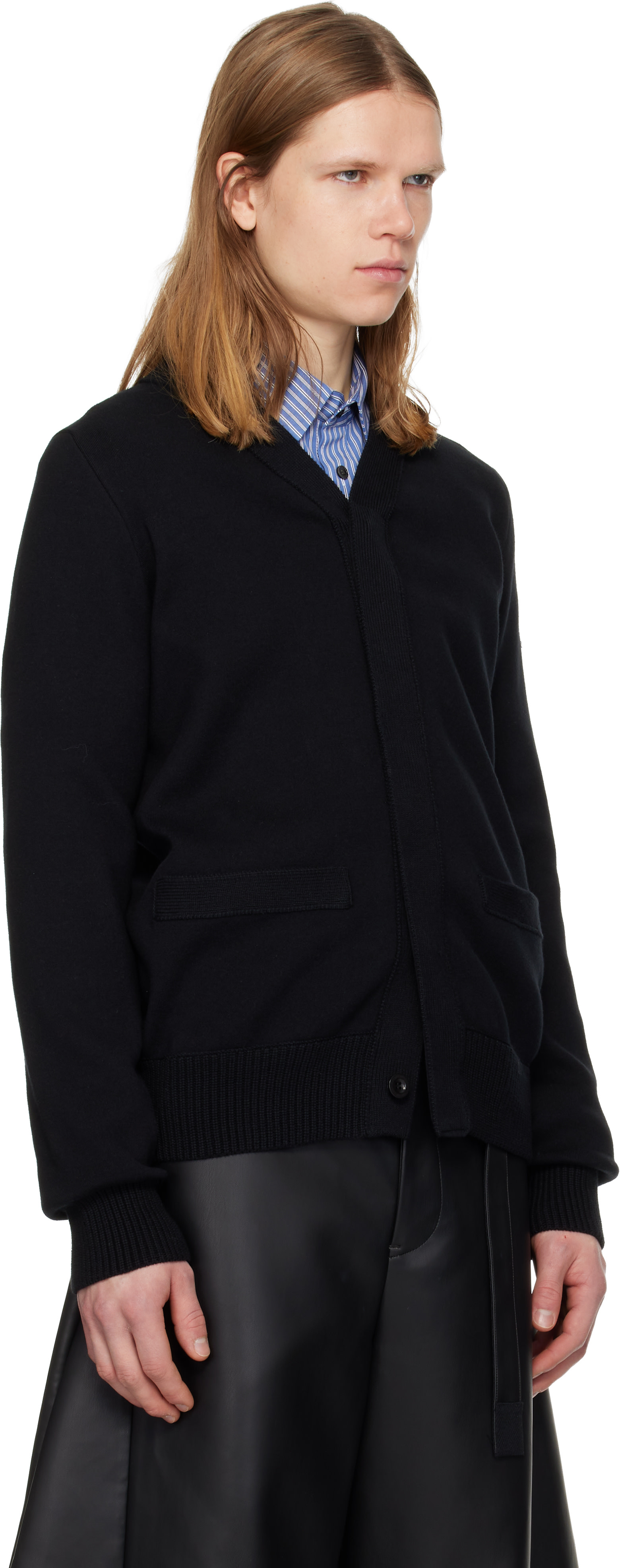 【美品】 sacai コットンカーディガン Black サイズ2 sacai: ブラック コットン カシミヤ ニットカーディガン | SSENSE 日本