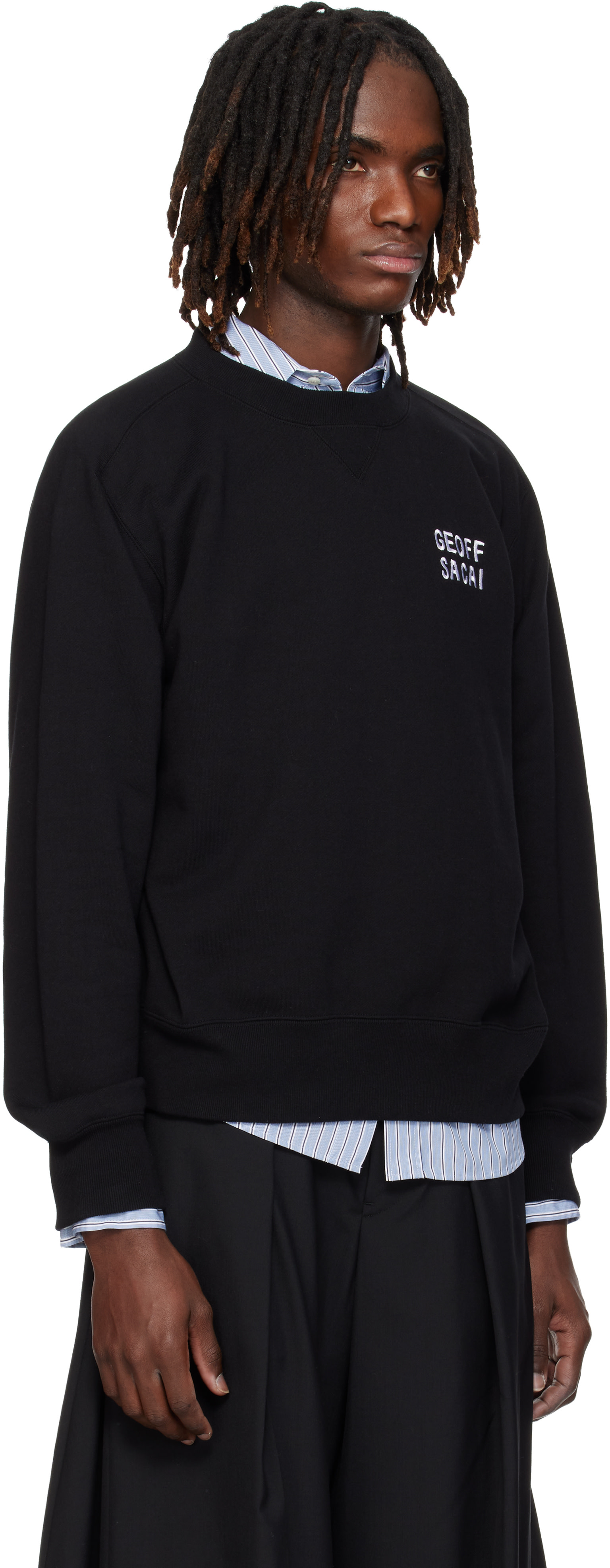 sacai: ブラック 'geoff sacai' Embroidery プルオーバー スウェット