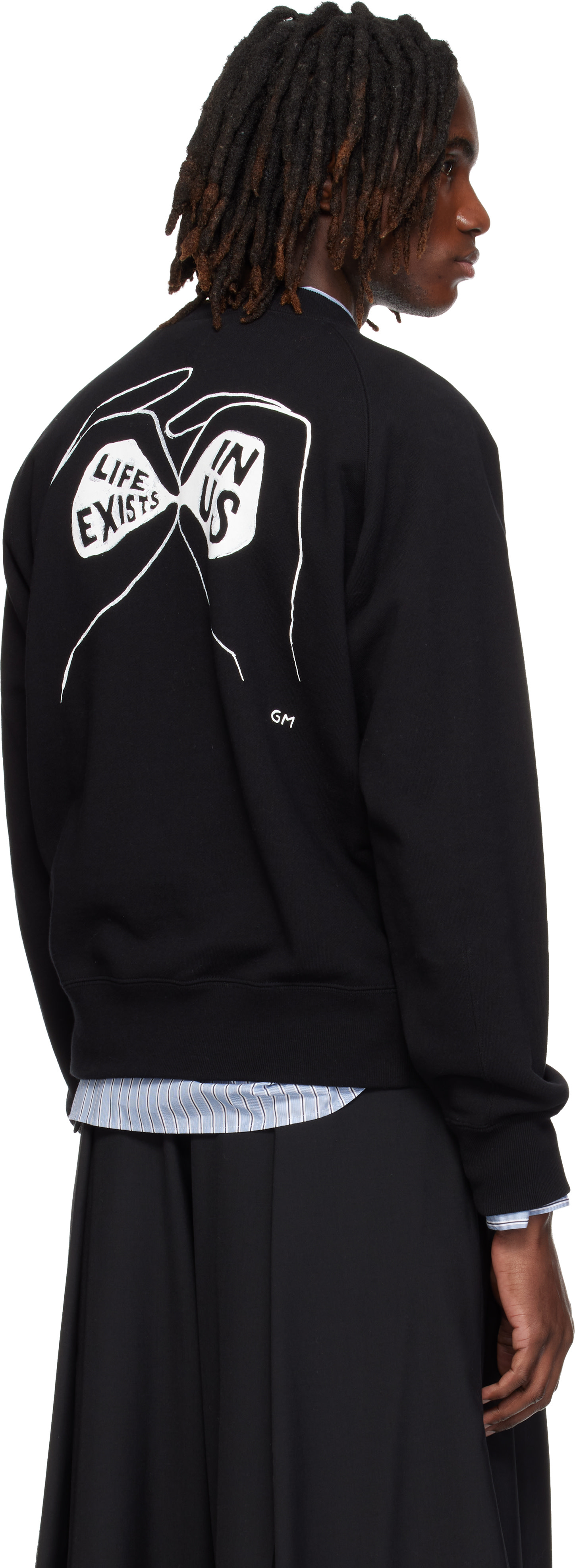 sacai: Black 'geoff sacai' Embroidery Pullover Sweatshirt | SSENSE