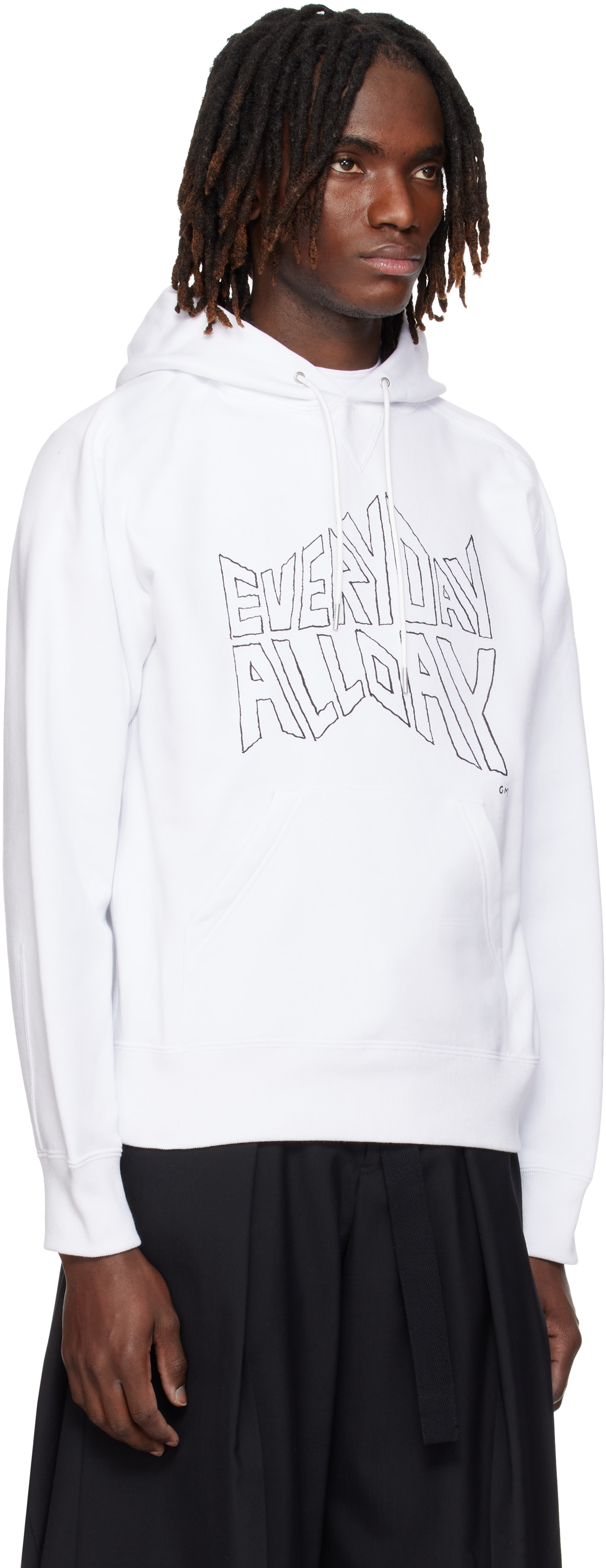 sacai - Pull à capuche blanc à imprimés - geoff sacai