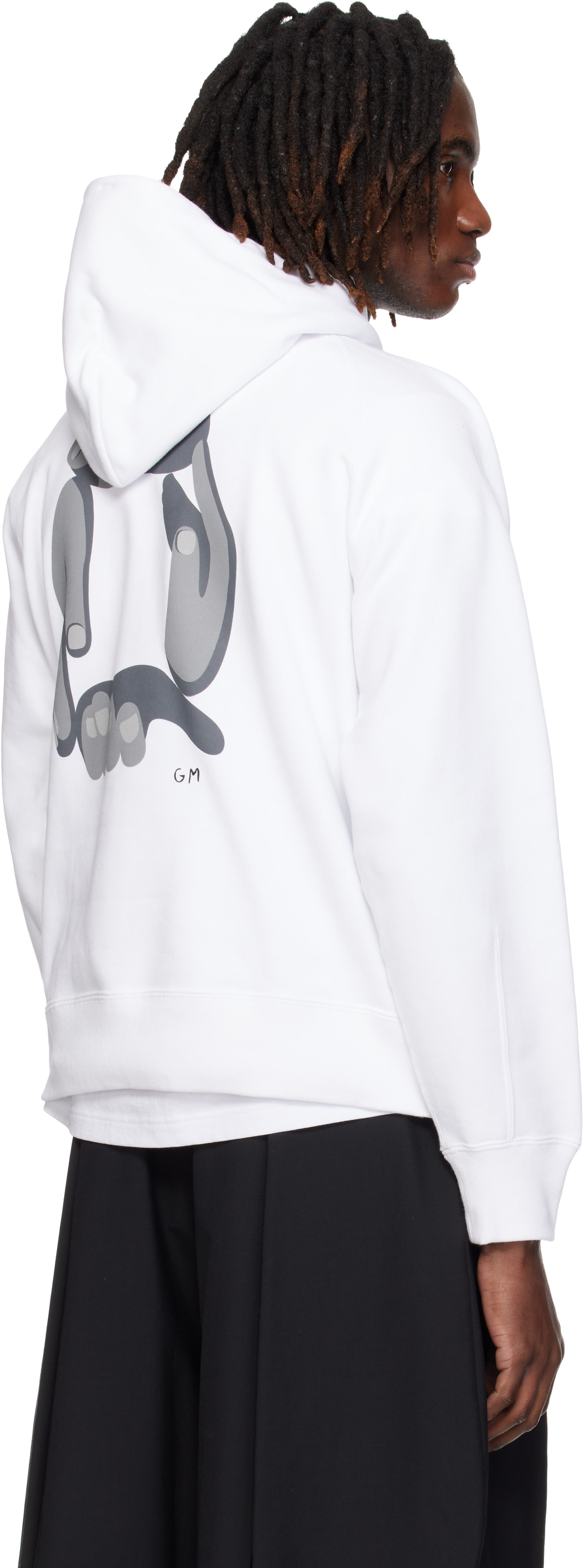 sacai - Pull à capuche blanc à imprimés - geoff sacai