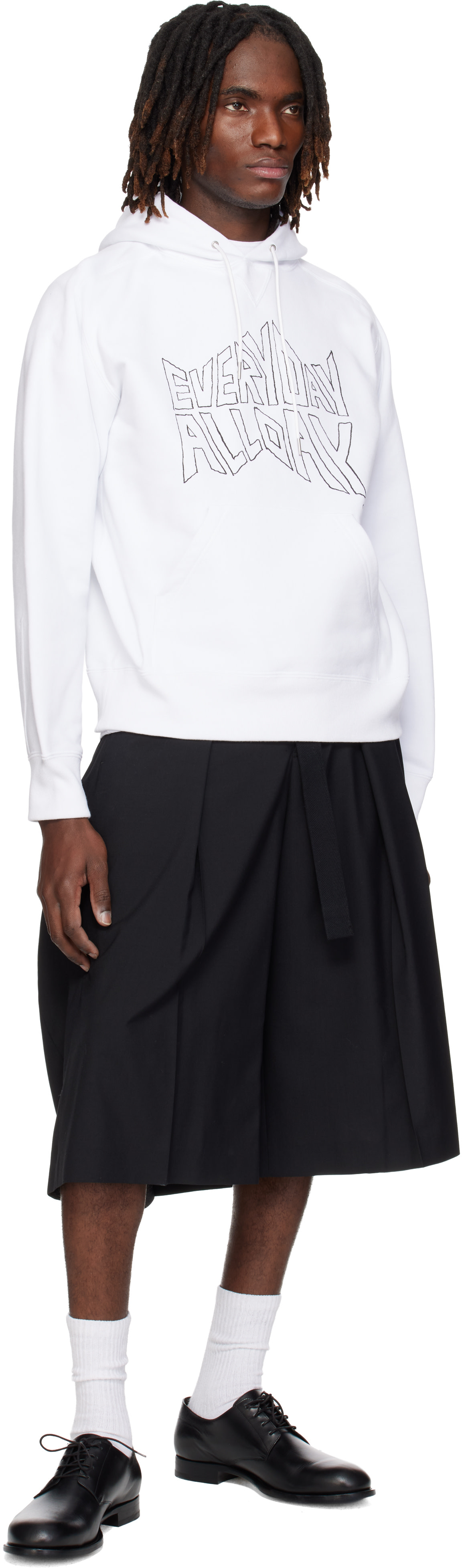 sacai - Pull à capuche blanc à imprimés - geoff sacai