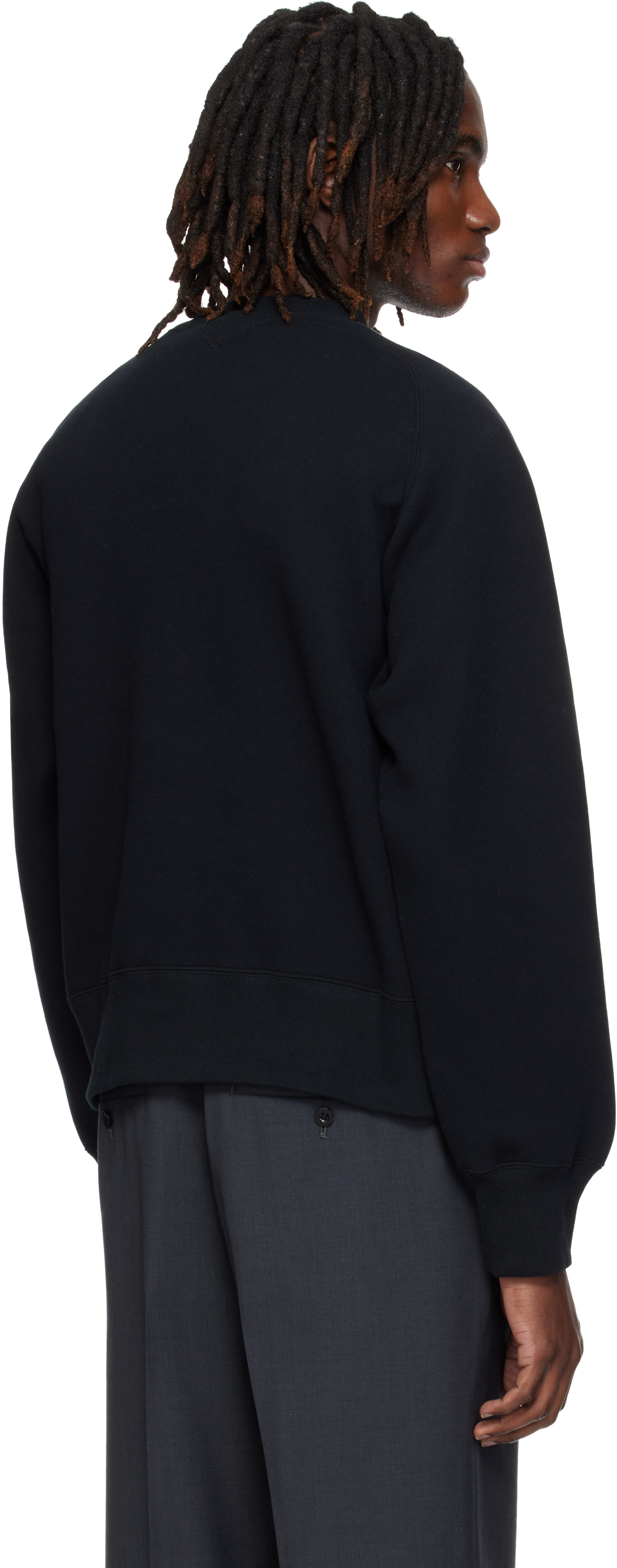 sacai - Pull molletonné noir en jersey