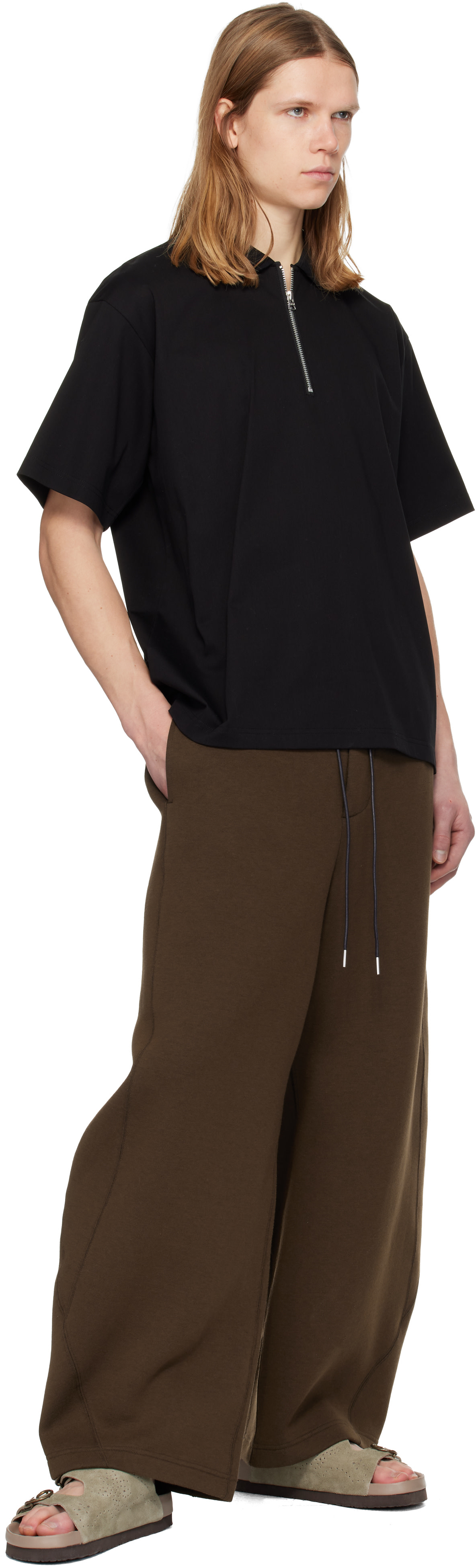 sacai: ブラック Cotton Jersey ポロシャツ | SSENSE 日本