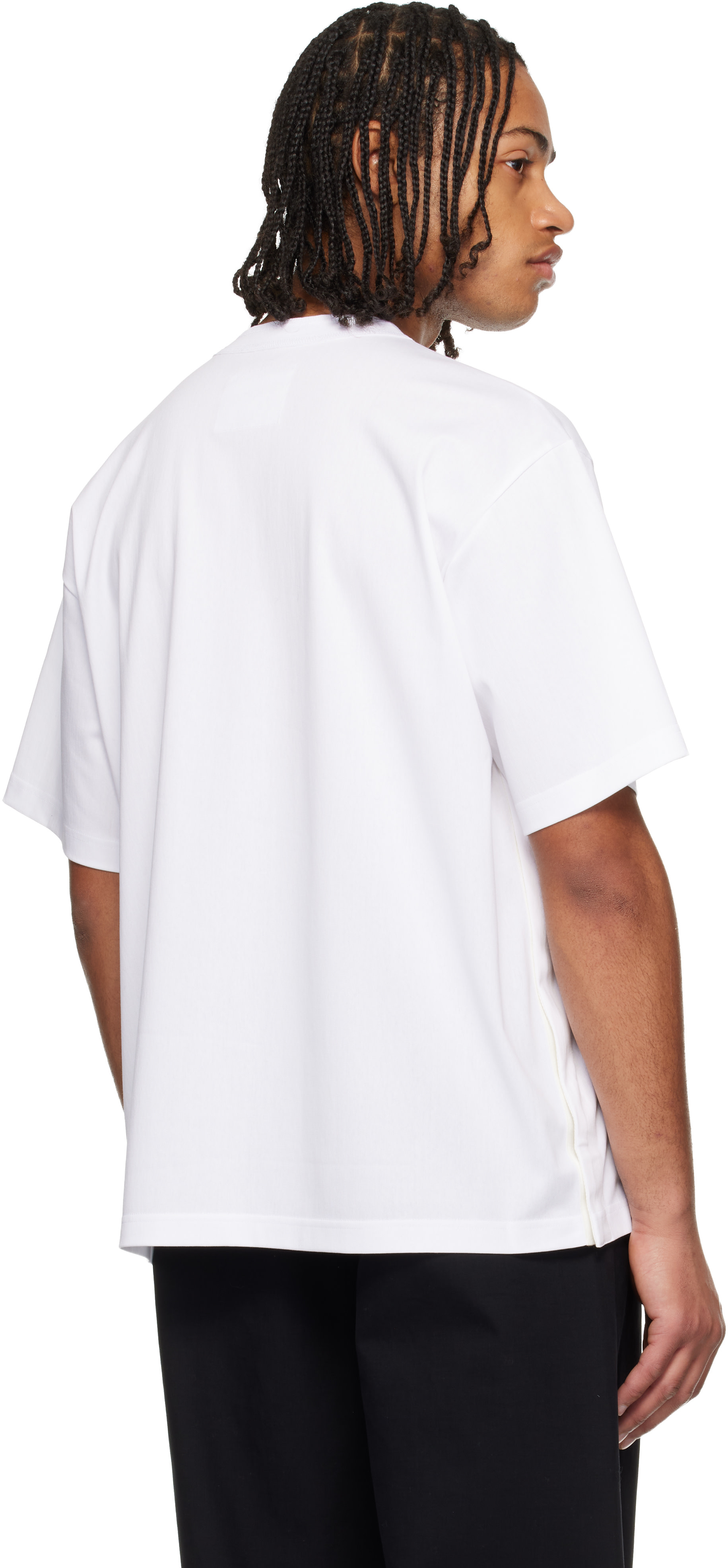 sacai: ホワイト コットンジャージ Tシャツ | SSENSE 日本