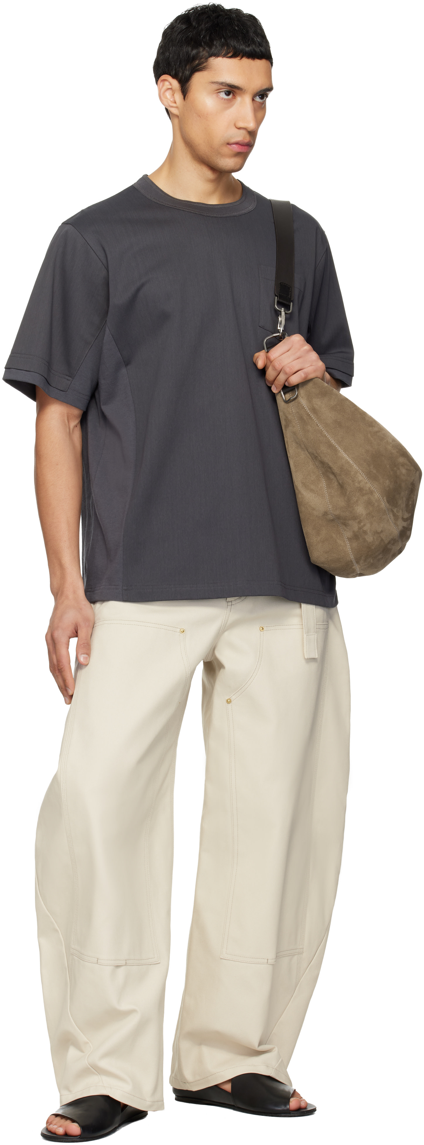 sacai: Gray Cotton Jersey T-shirt | SSENSE