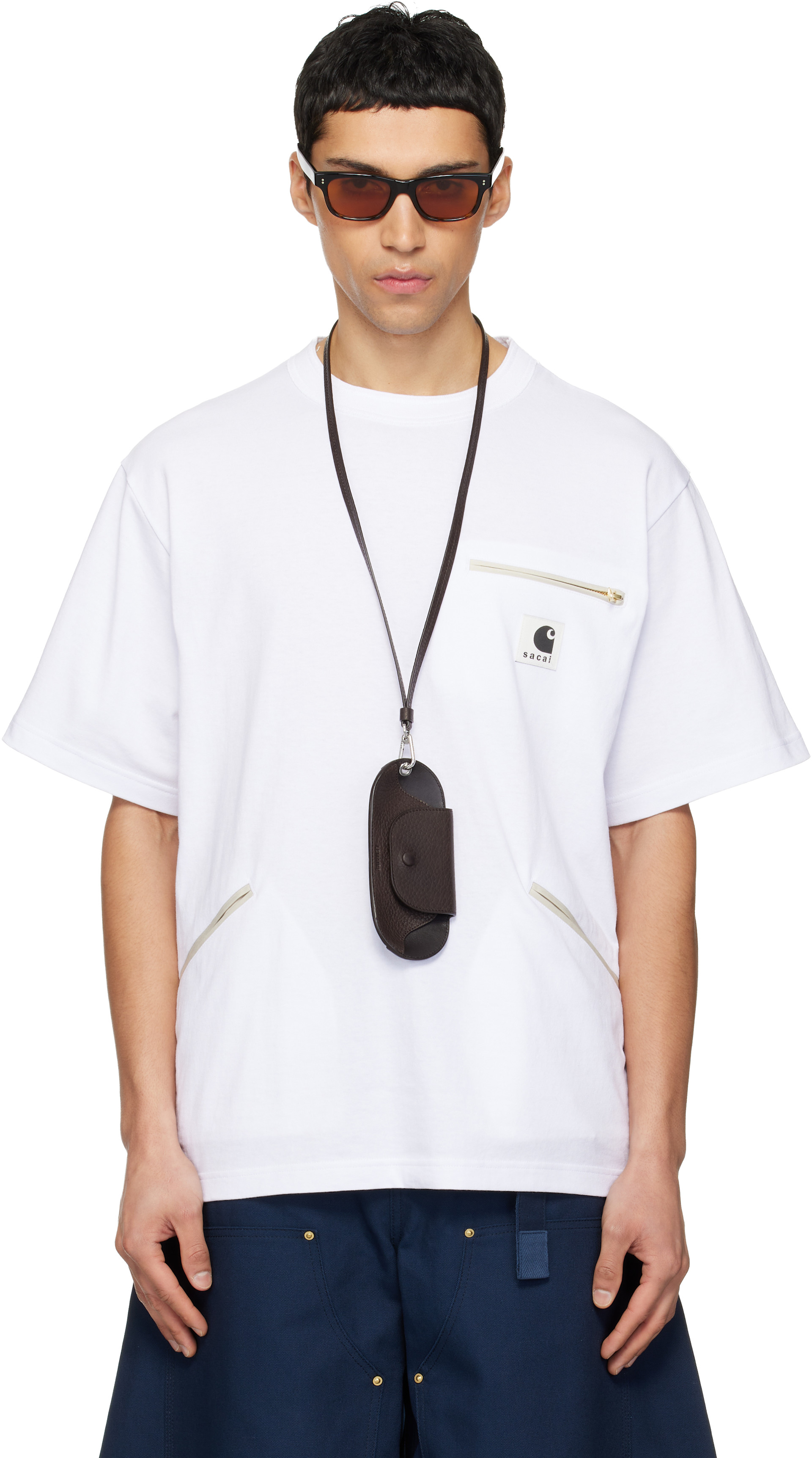 sacai: White Carhartt WIP Edition Cotton Jersey T-shirt | SSENSE