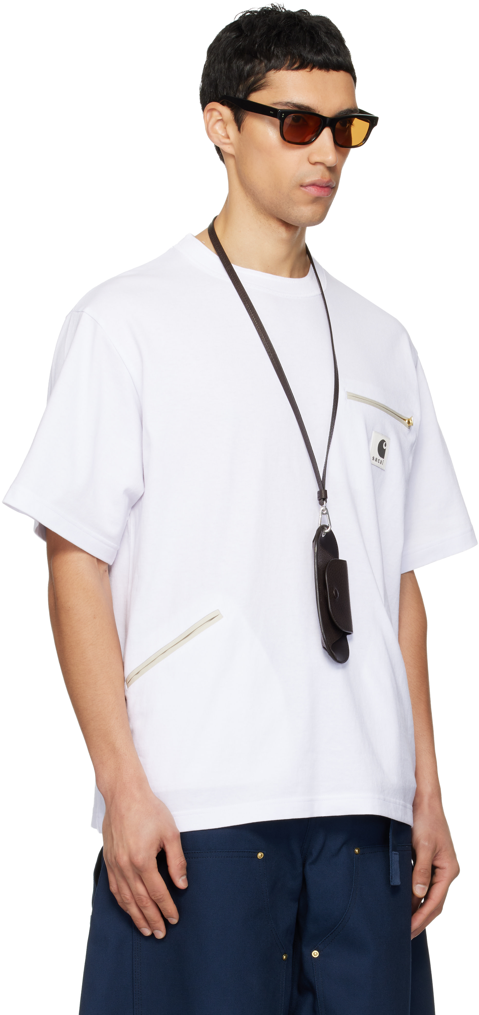 sacai s Cotton Jersey T-Shirt サイズ2 sacai: White Carhartt WIP Edition Cotton Jersey T-shirt | SSENSE