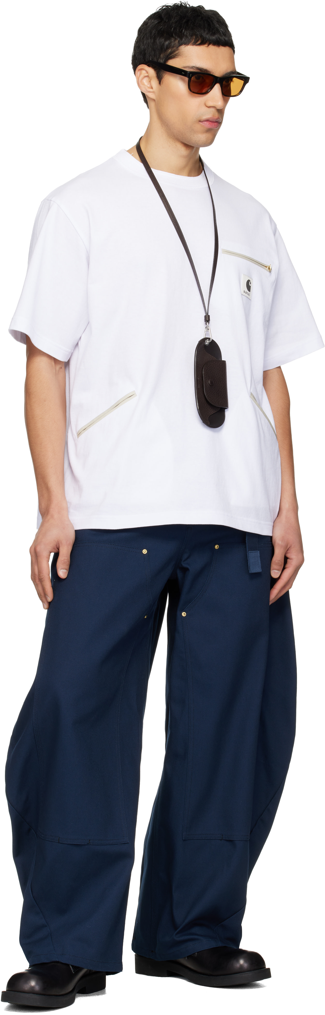 sacai: White Carhartt WIP Edition Cotton Jersey T-shirt | SSENSE