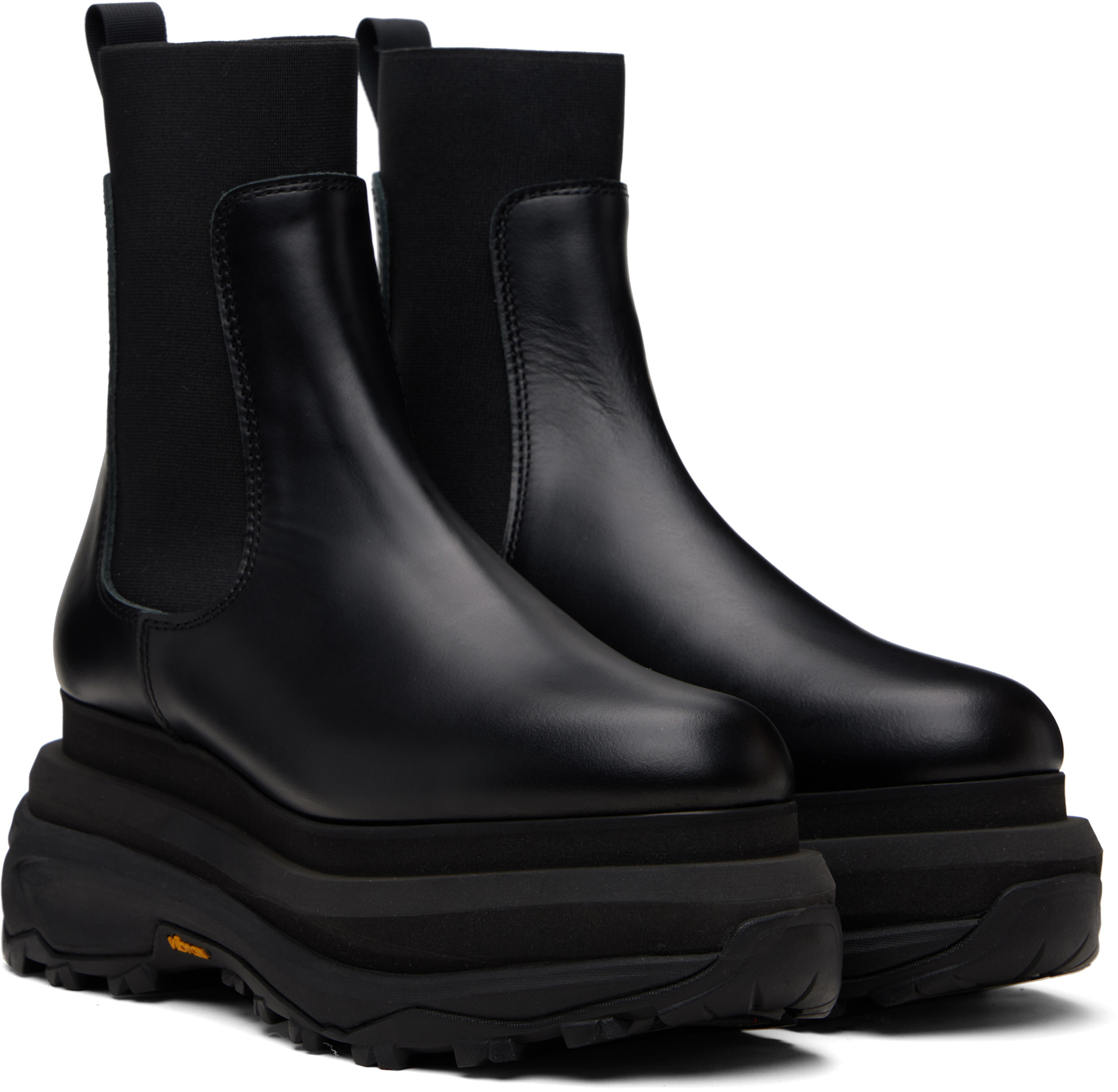 sacai: ブラック チェルシーブーツ | SSENSE 日本