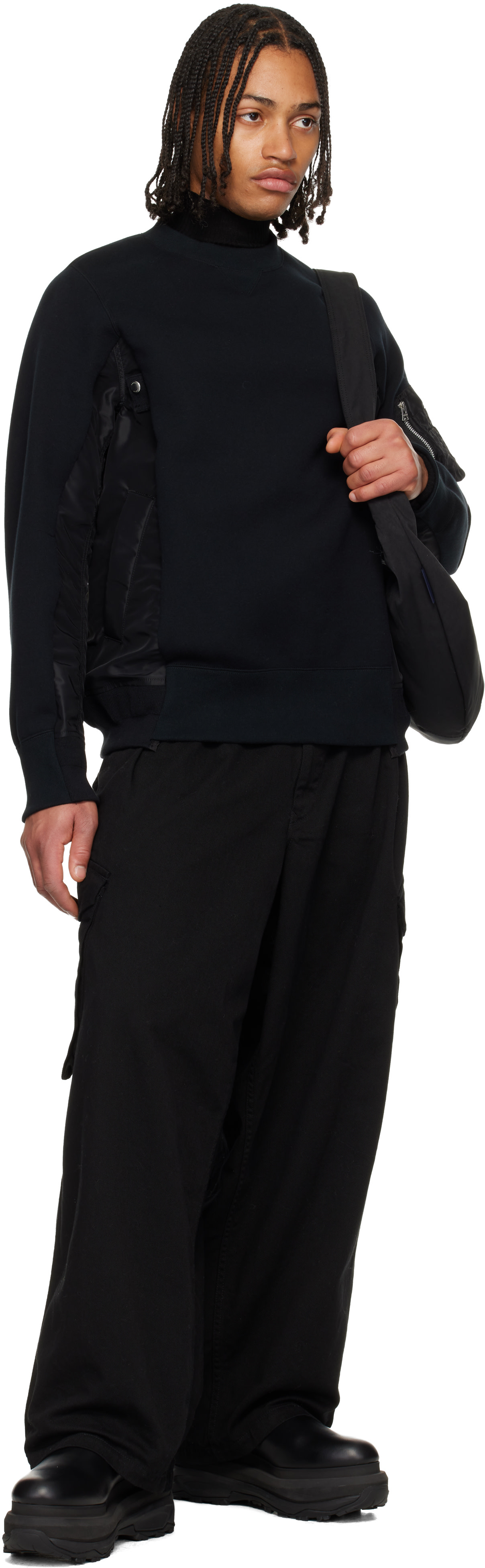 sacai: ブラック チェルシーブーツ | SSENSE 日本