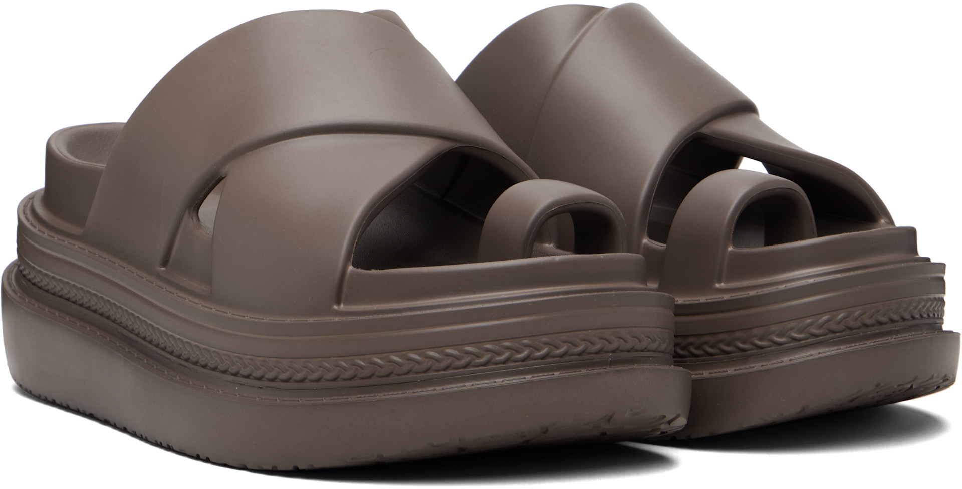 sacai: Brown Foam Multiple Sole Sandals | SSENSE Canada