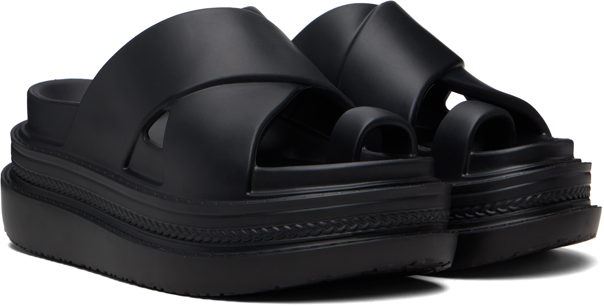 sacai: Black Foam Multiple Sole Sandals | SSENSE Australia