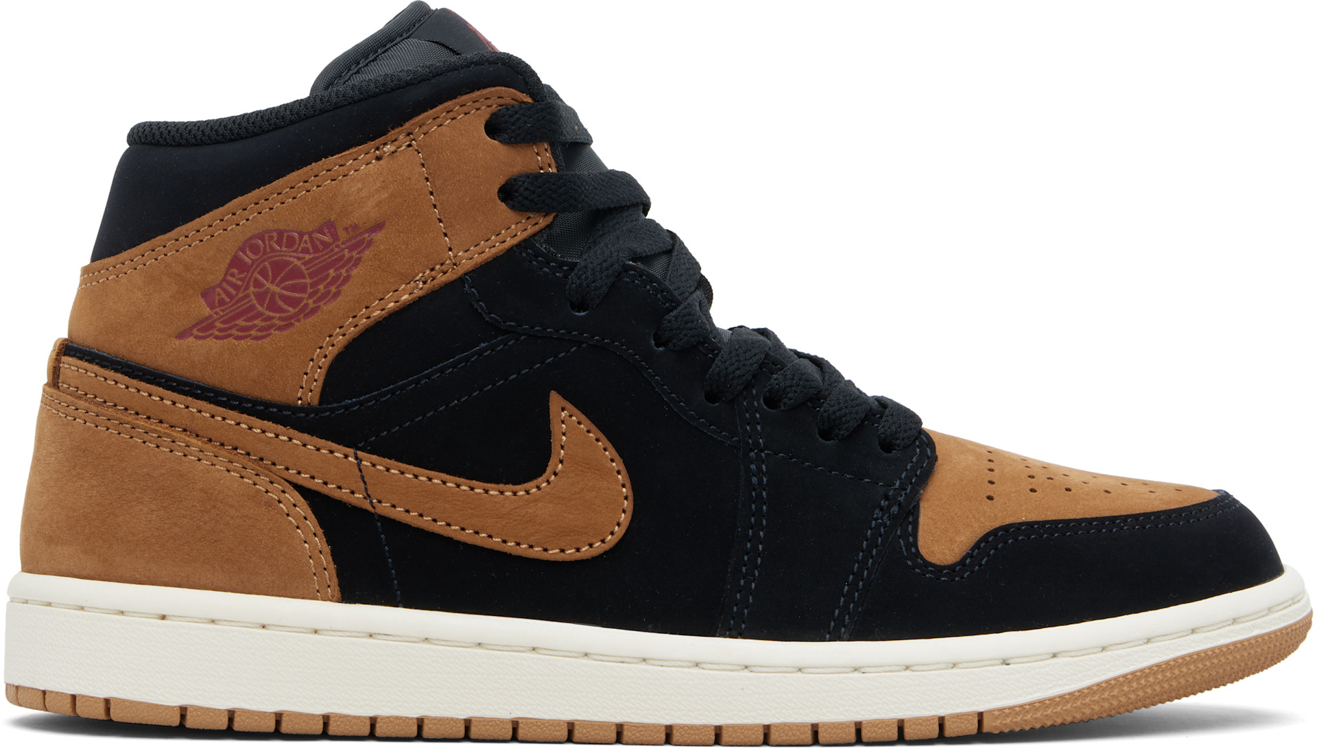 Nike Jordan: ブラック＆タン Air Jordan 1 Mid SE スニーカー
