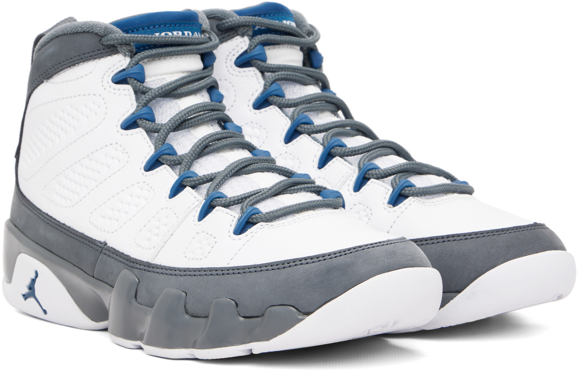 Nike Jordan: グレー＆ホワイト Air Jordan 9 Retro スニーカー