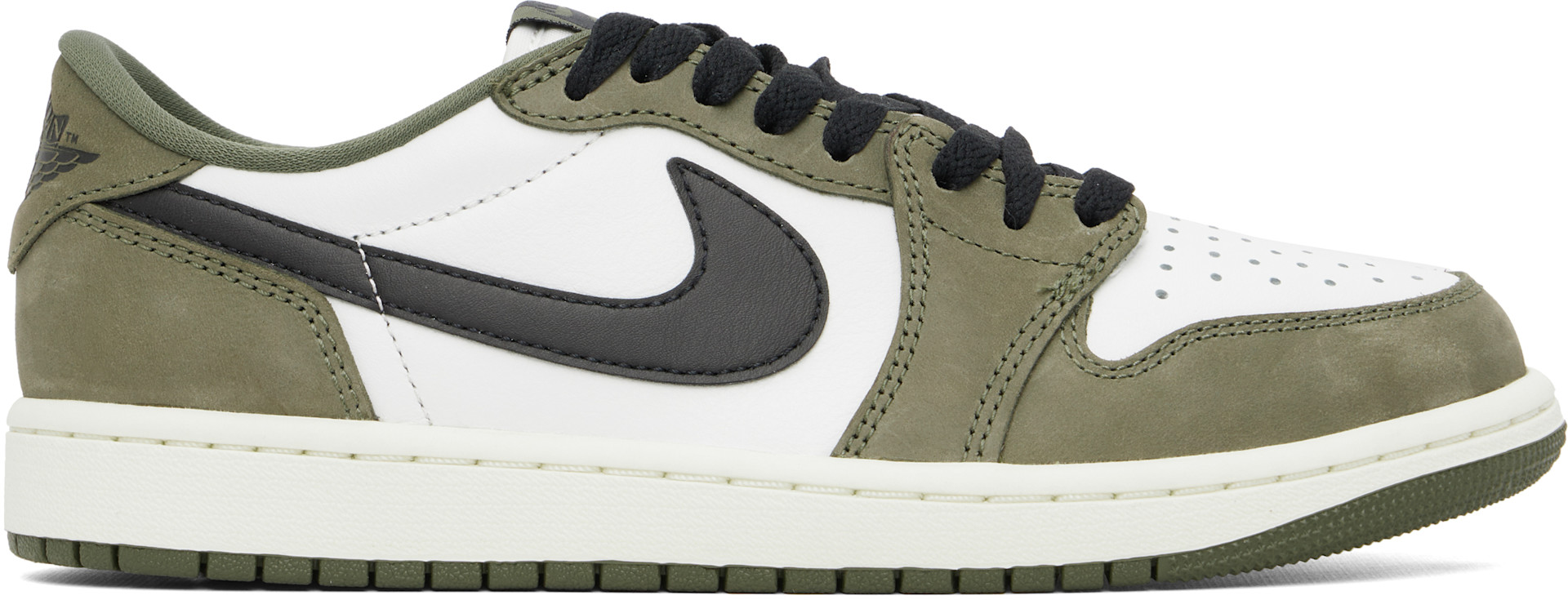 Nike Jordan: ホワイト＆カーキ Air Jordan 1 Retro Low スニーカー 