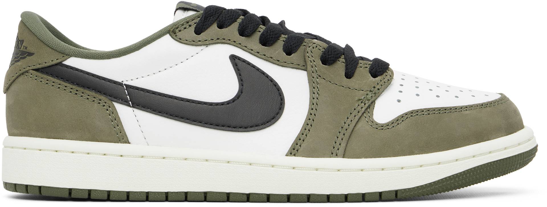 Nike Jordan: Big Kids White & Khaki Air Jordan 1 Retro Low 
