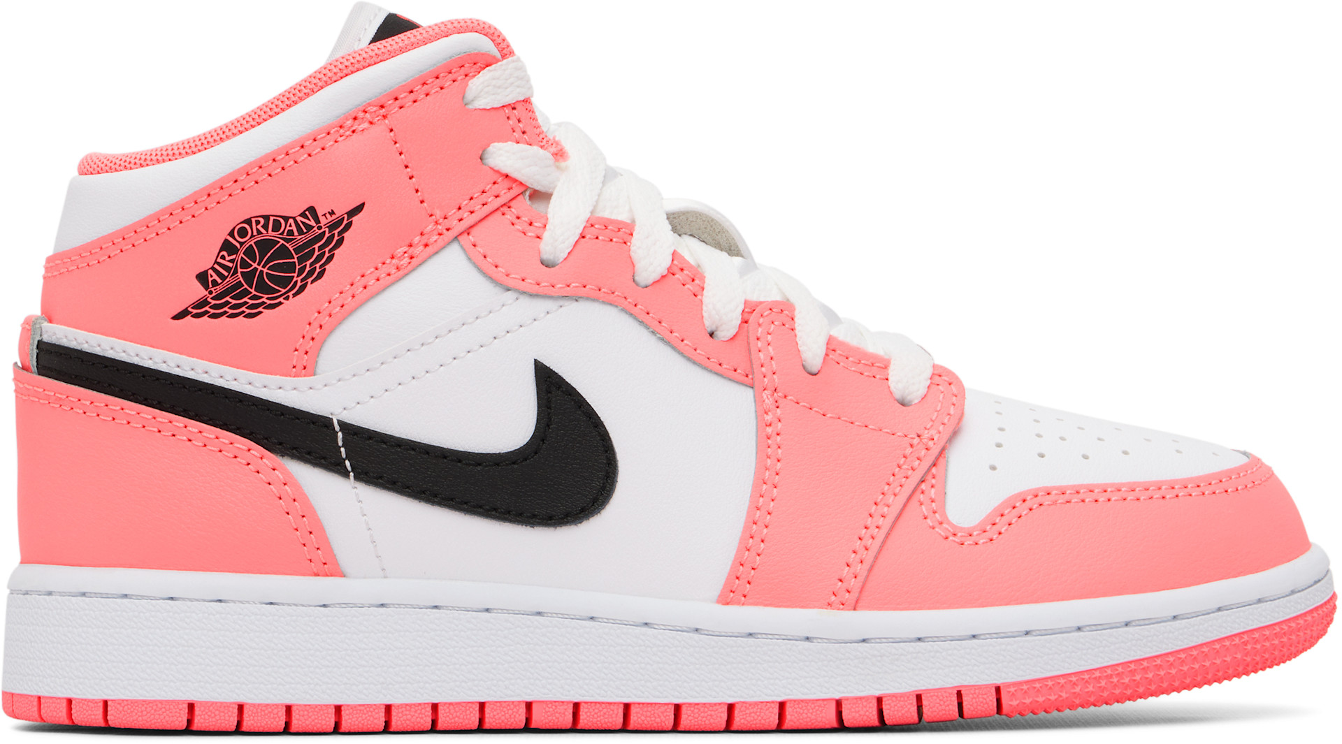 NIKEナイキJordan キッズスニーカー ピンク/ホワイト Nike Jordan: ジュニア｜ピンク＆ホワイト Air Jordan 1 Mid