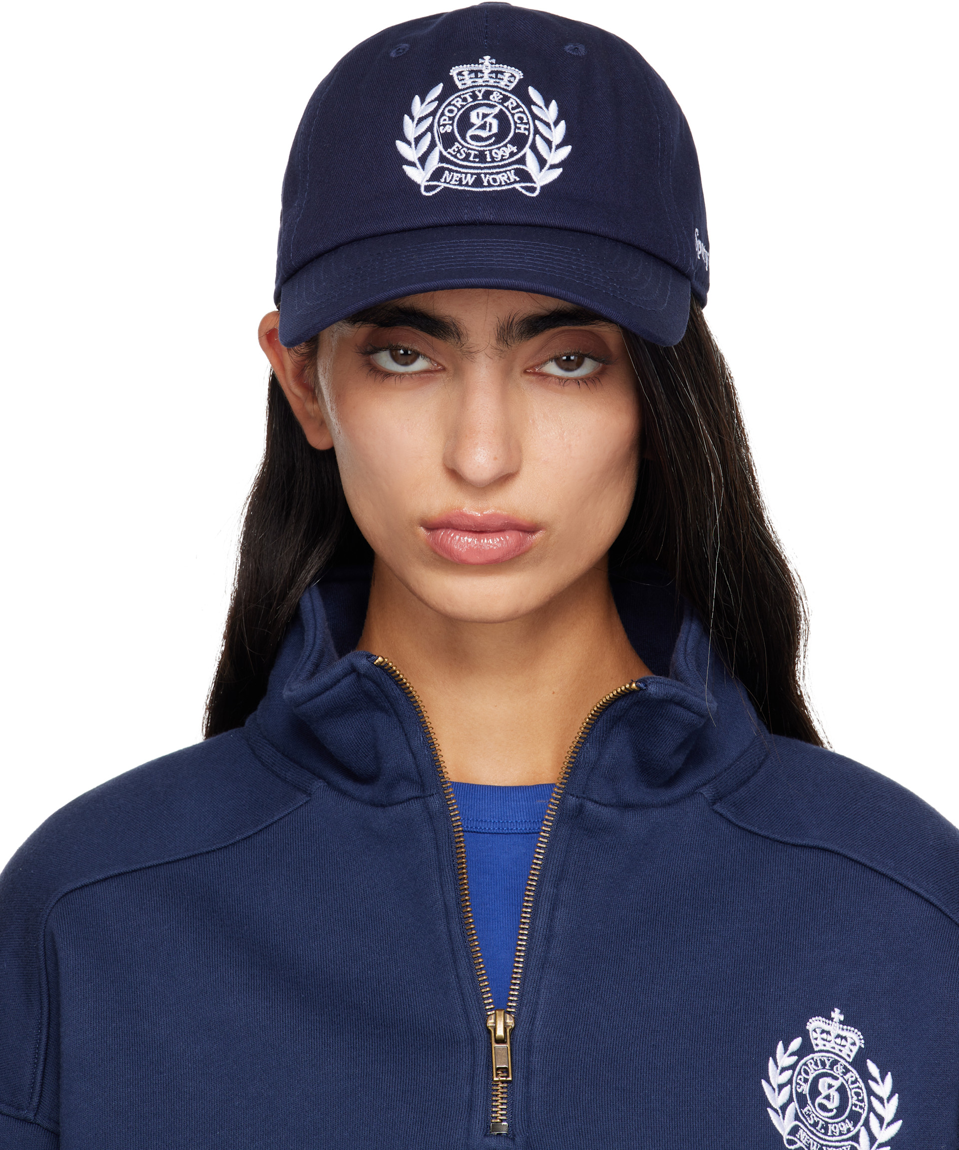 Sporty & Rich: Navy NY Crest Hat | SSENSE