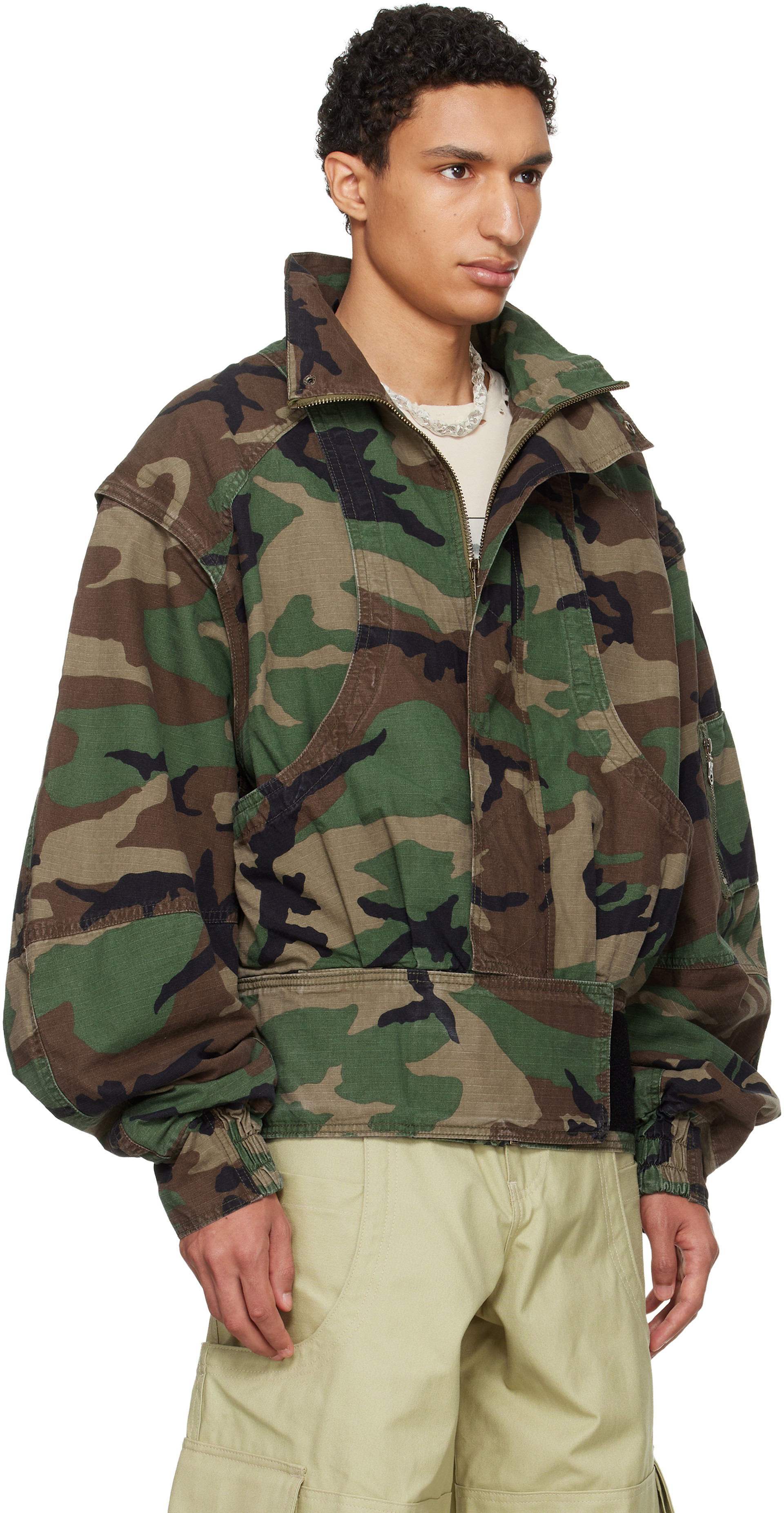 ジャケット・アウター HYACYN / JACKET ANATNOM / BLACK WASHED HYACYN: Brown & Khaki Camouflage Anatnom Bomber Jacket | SSENSE Taiwan