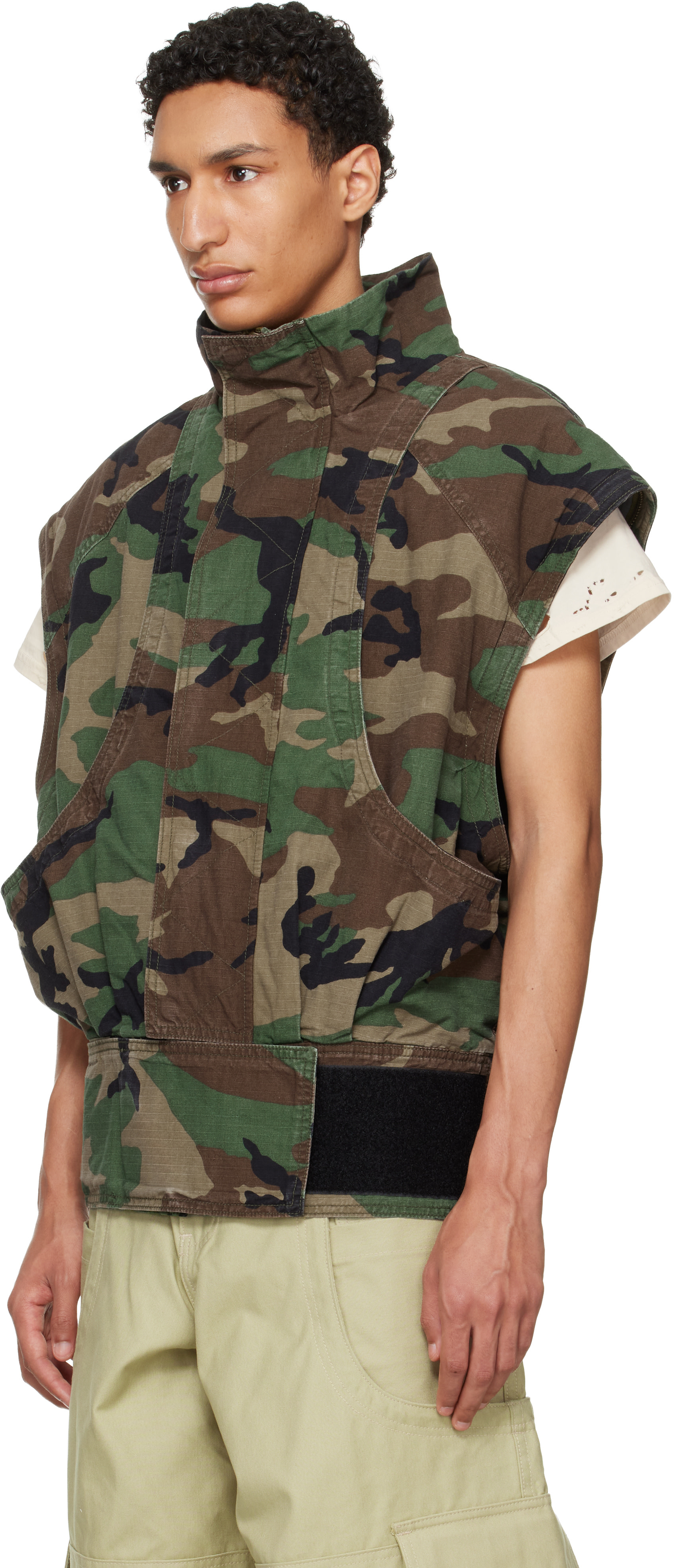 HYACYN: Brown & Khaki Camouflage Anatnom Bomber Jacket | SSENSE