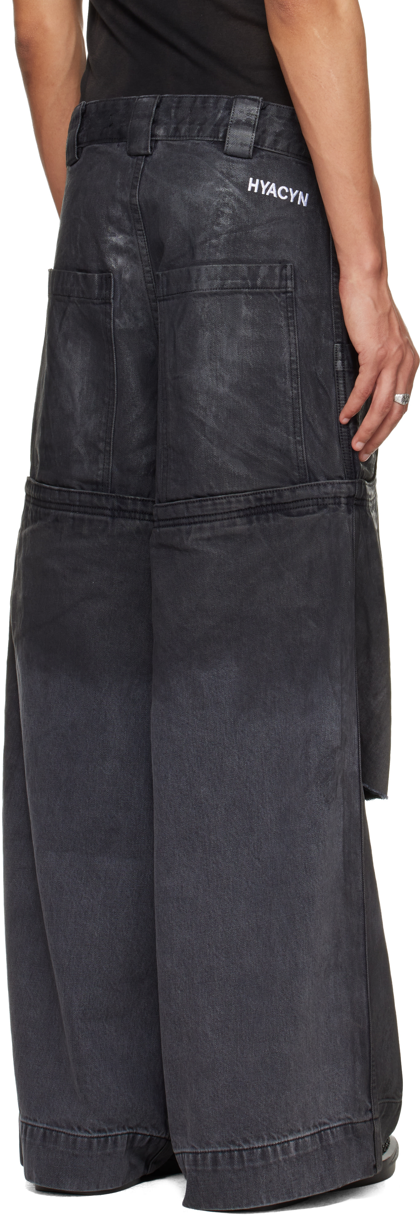 パンツ SIVA Ash Waxed curve black denim pants HYACYN: Black Sevar Rof Low Pocket Jeans | SSENSE Germany