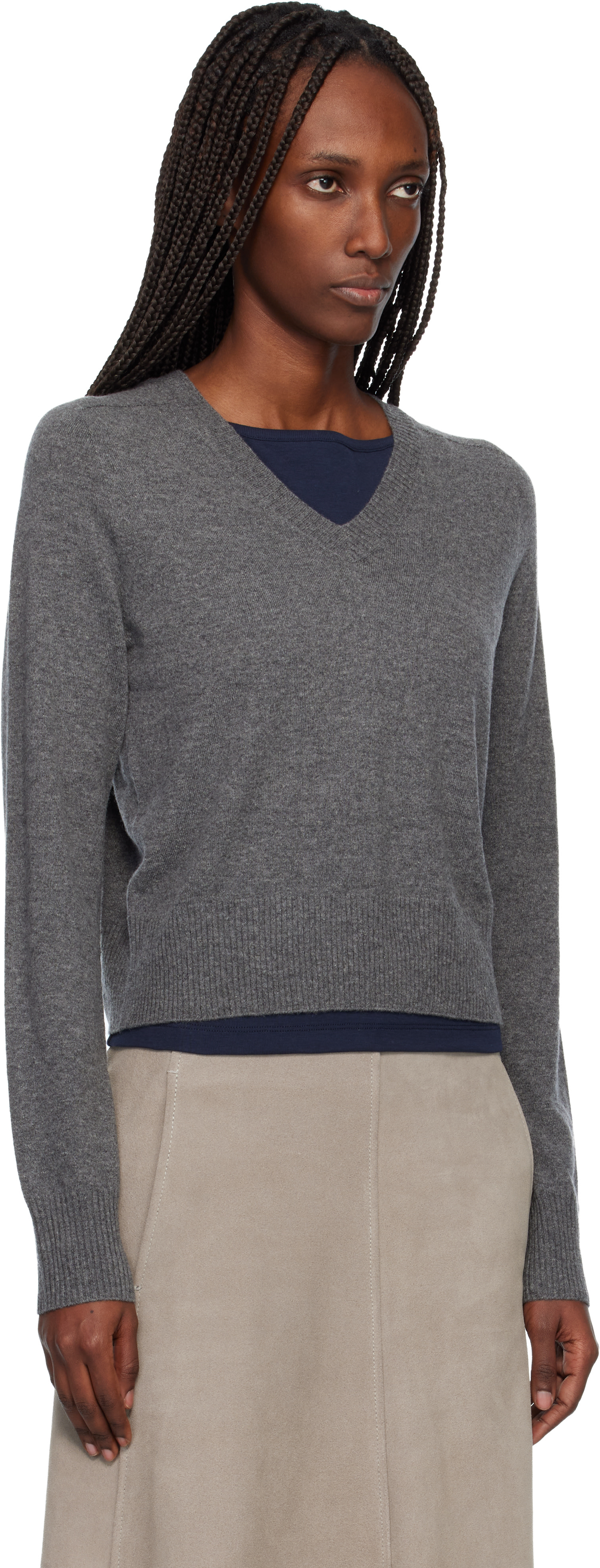 arch4 - Gray Boston V-Neck Sweater