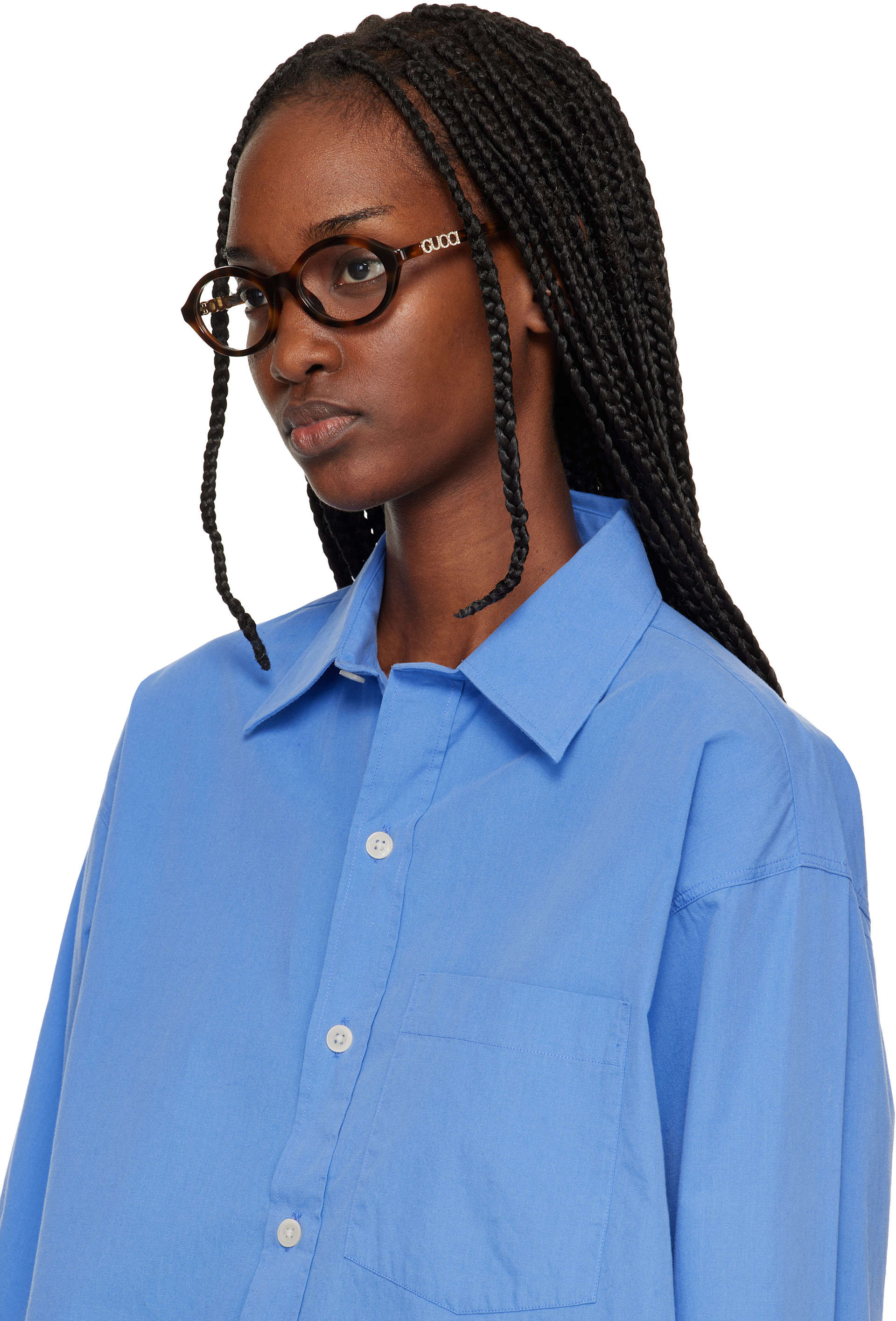 Gucci - Brown Oval Optical Glasses