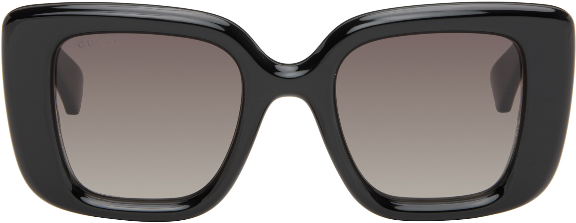 Gucci: ブラック バタフライフレーム サングラス | SSENSE 日本
