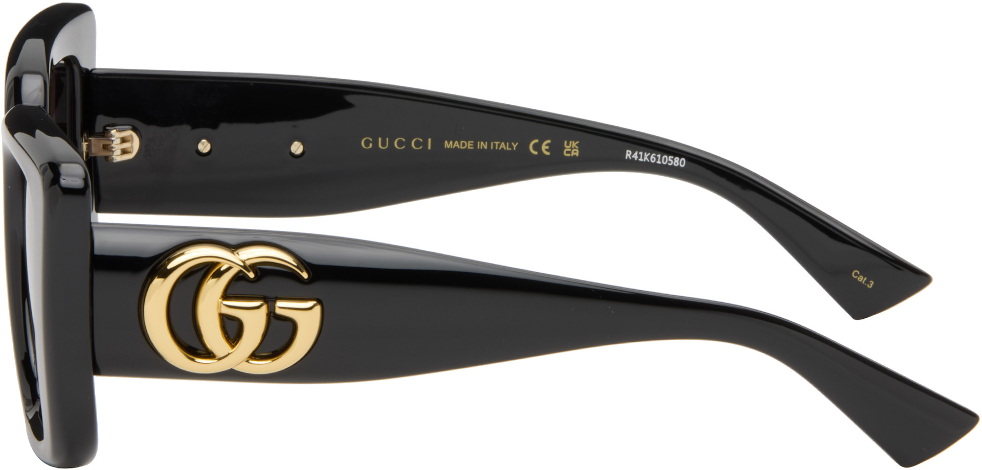 Gucci: ブラック バタフライフレーム サングラス | SSENSE 日本