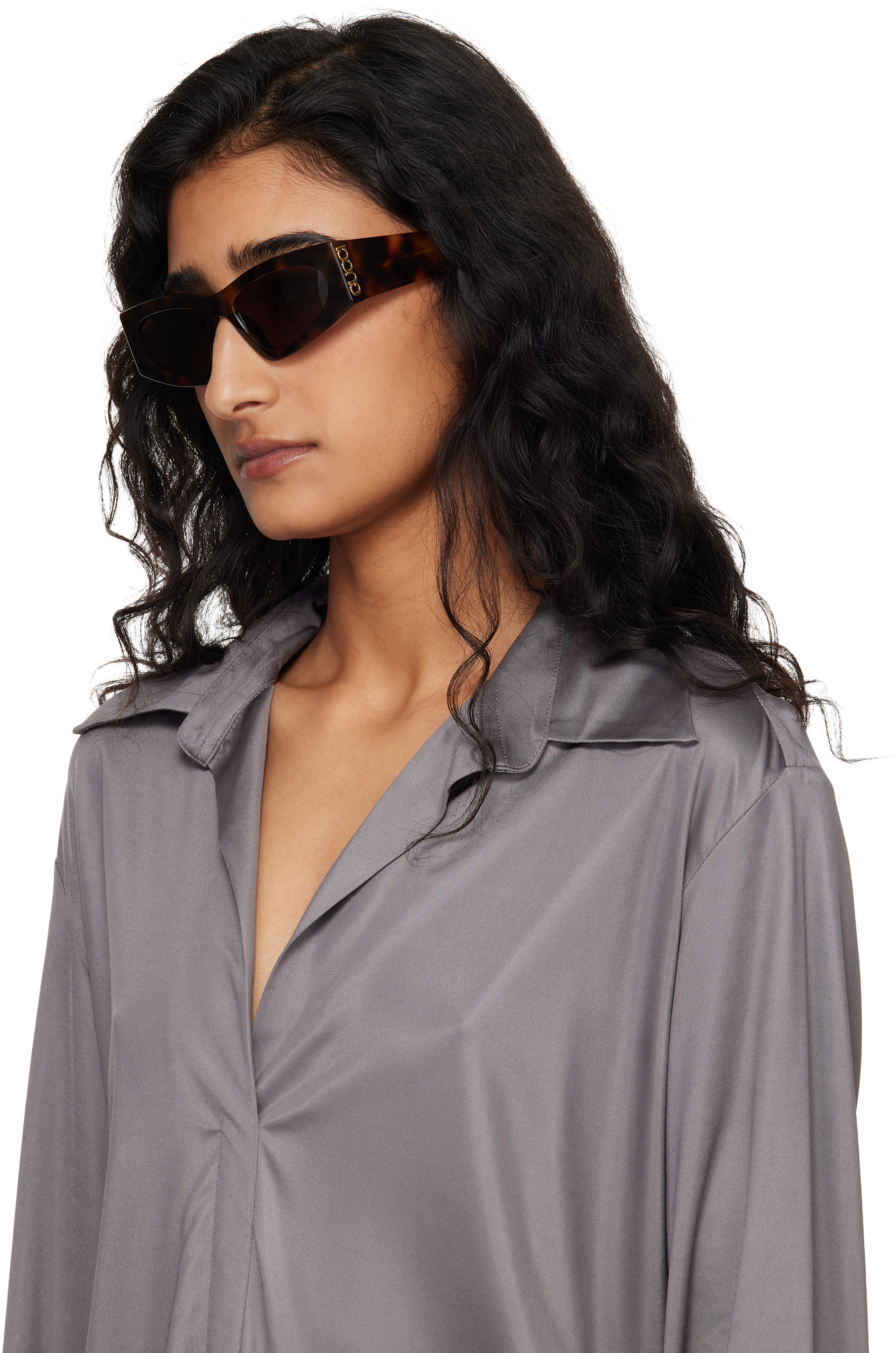 Gucci - Lunettes de soleil brunes à logo