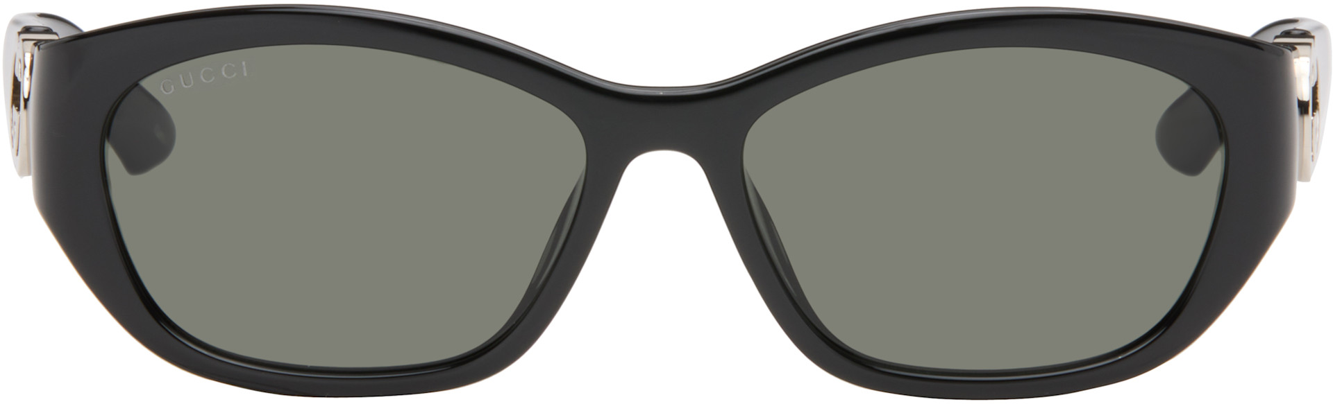 Gucci: Black Hailey Round Sunglasses | SSENSE