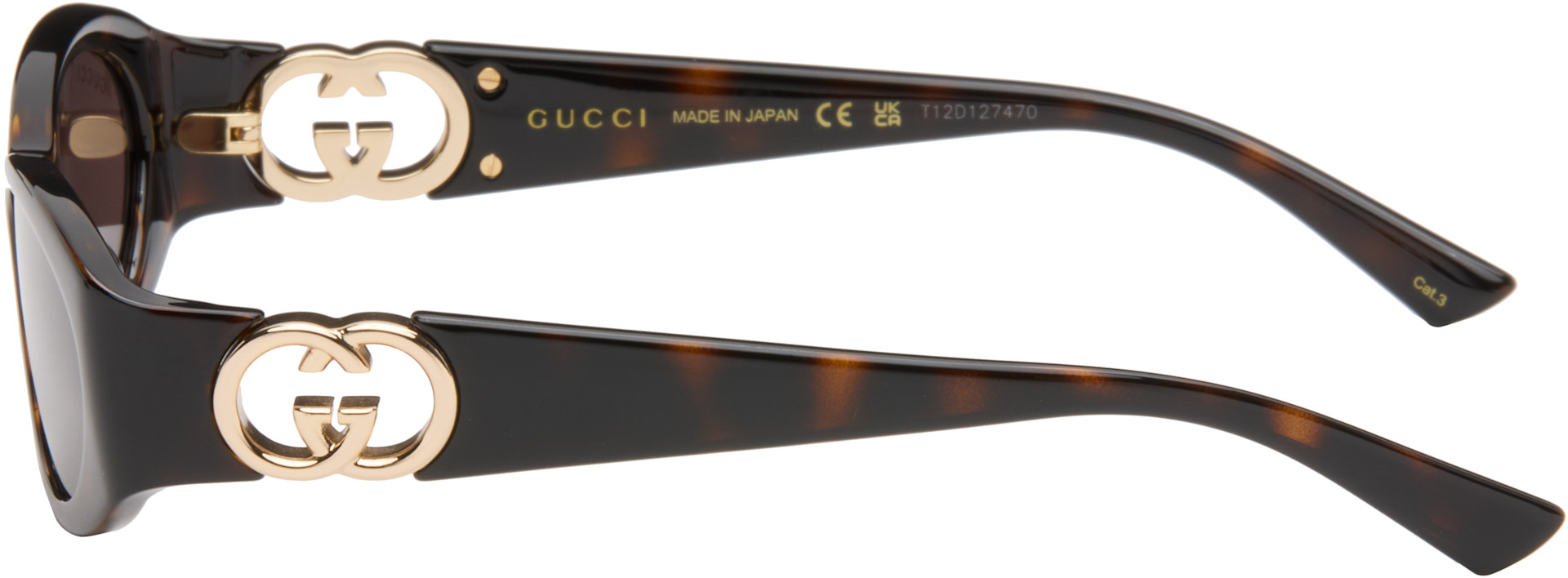GUCCI サングラス ブラウンレンズ Made in Japan Gucci: ブラウン オーバルフレーム サングラス | SSENSE 日本
