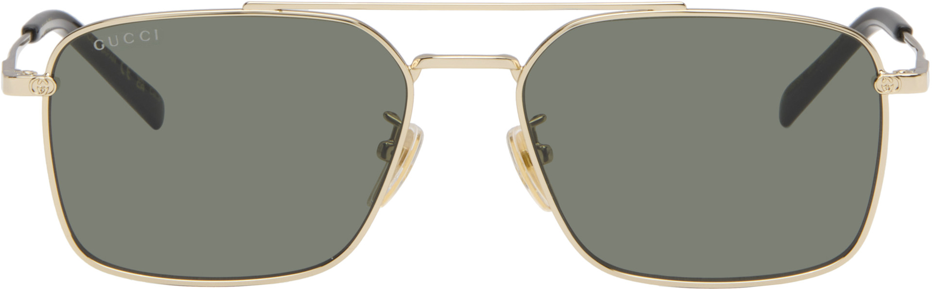 Gucci - Gold Specialized Fit Rectangular Sunglasses