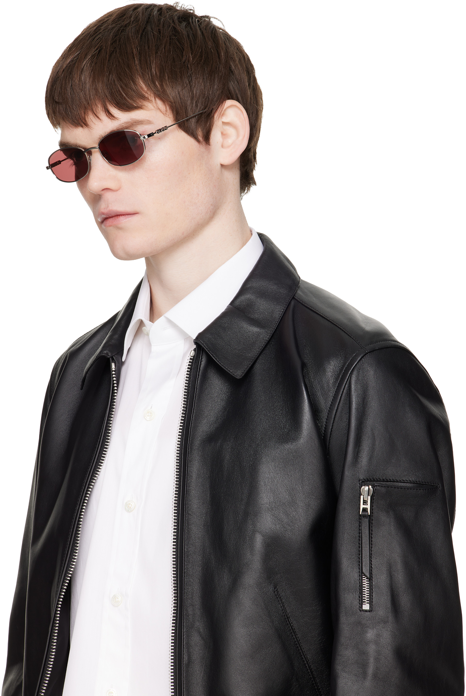 Gucci: シルバー オーバルフレーム サングラス | SSENSE 日本