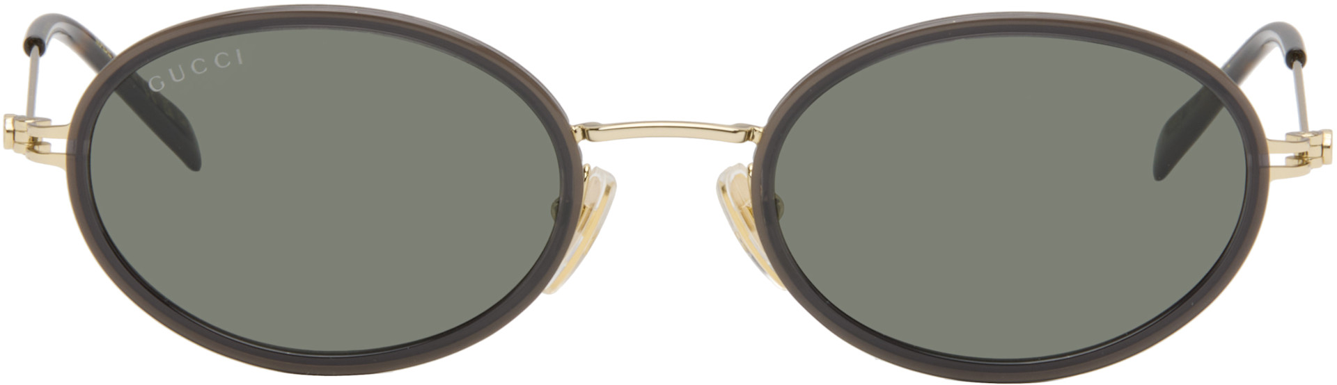 小物 GUCCI Sunglasses GG Gold Logo Y2K 00s Gucci: グレー＆ゴールド GG Logo Tiny サングラス | SSENSE 日本