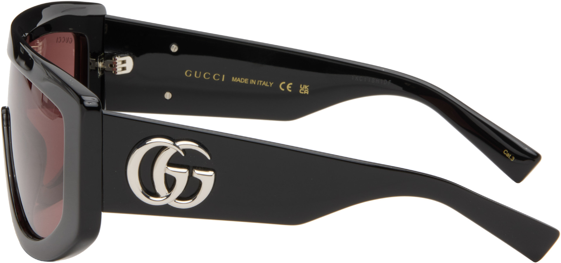 Gucci - Black Rectangular Frame Sunglasses