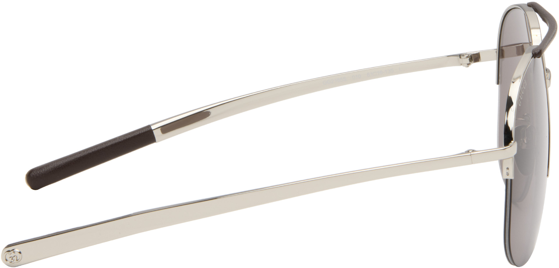 Gucci - Lunettes de soleil navigateur argentées
