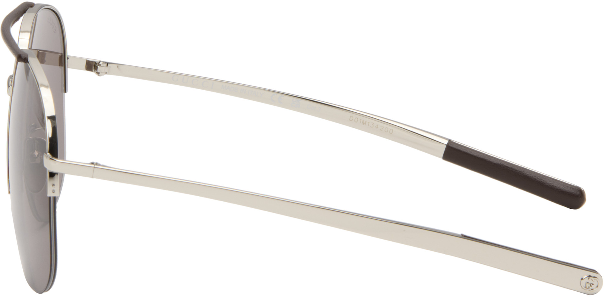 Gucci - Lunettes de soleil navigateur argentées