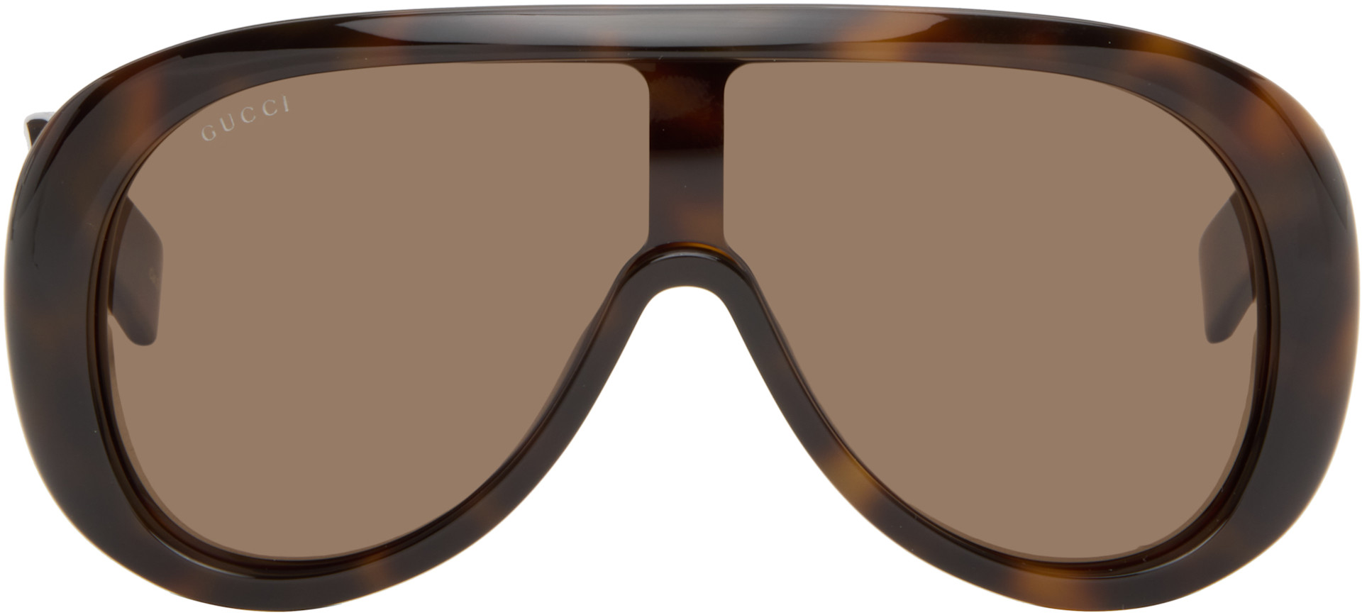 Gucci - Brown Rectangular Frame Sunglasses
