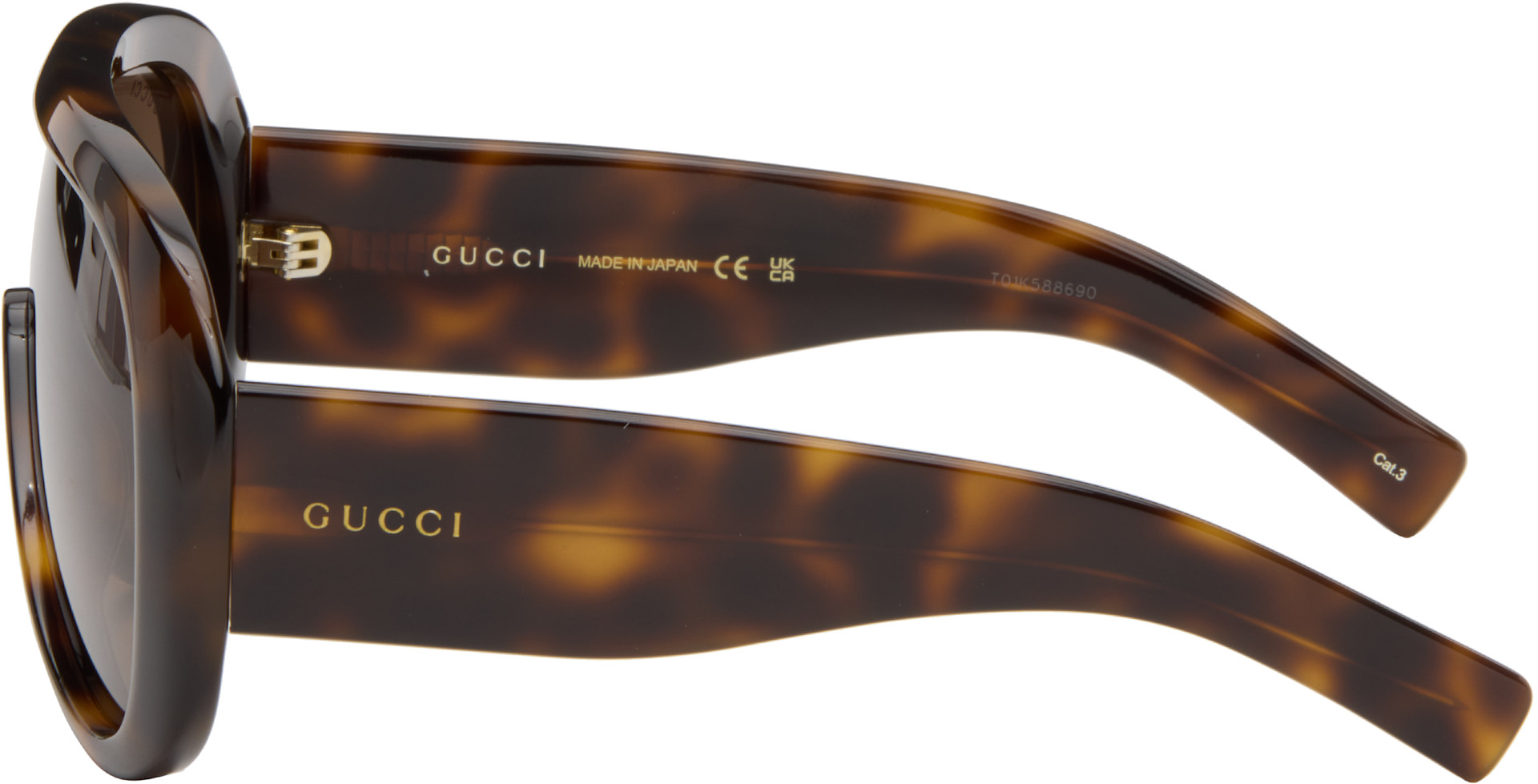 Gucci - Brown Rectangular Frame Sunglasses