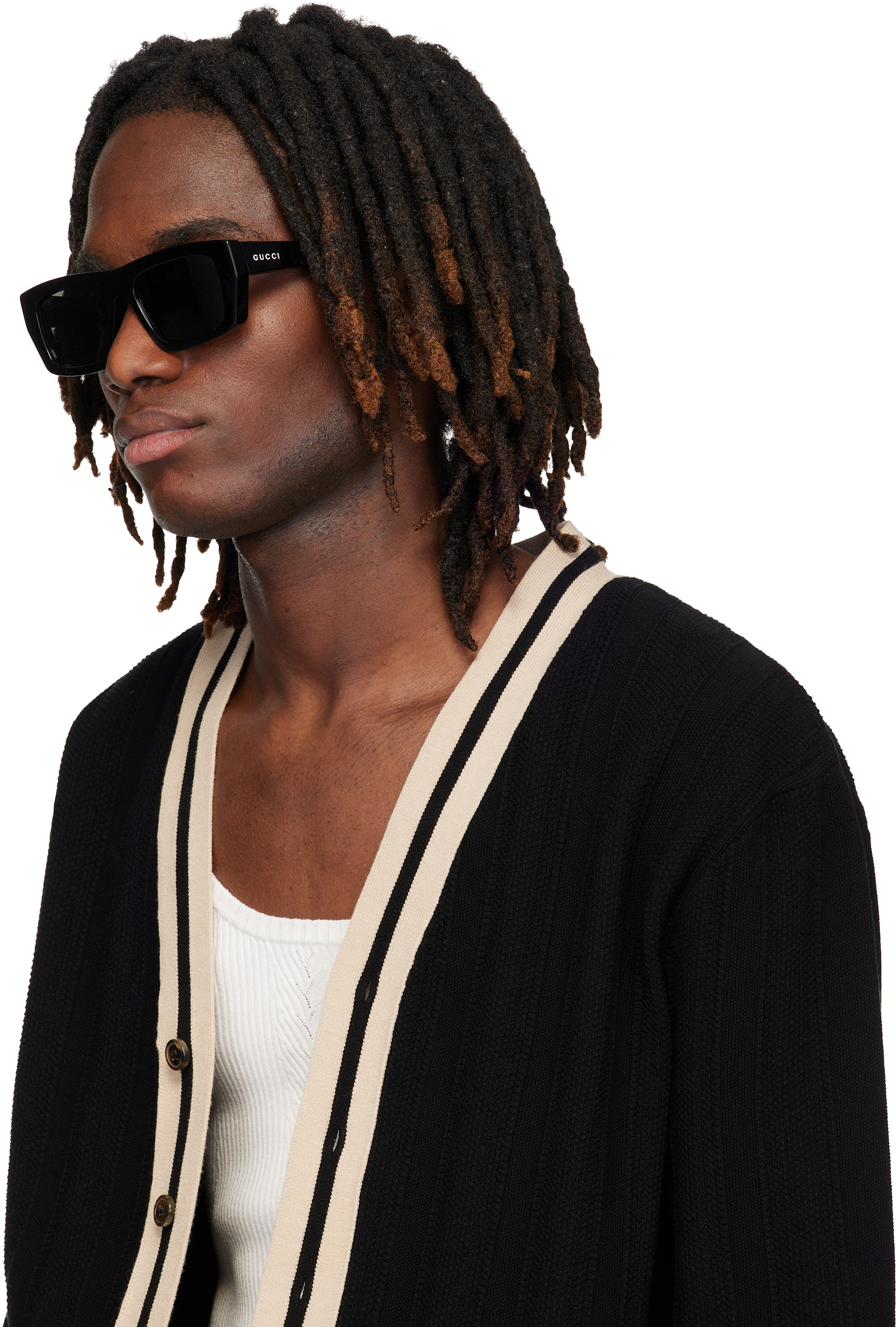 Gucci: Black Institutional Logo Sunglasses | SSENSE