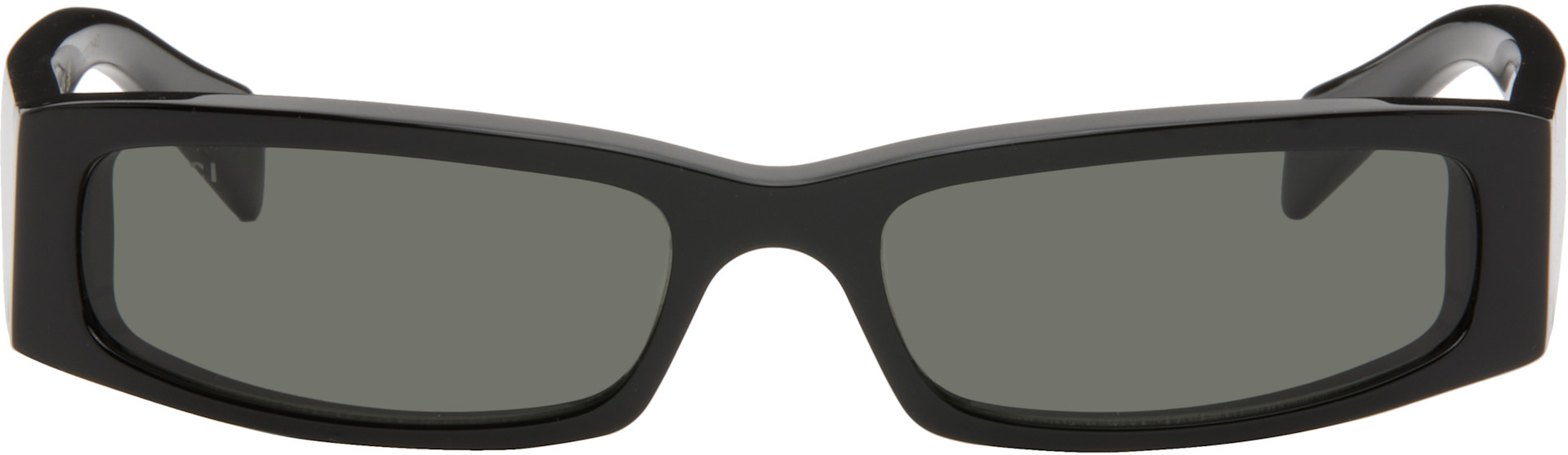 Gucci: Black Fashion Show Sunglasses | SSENSE