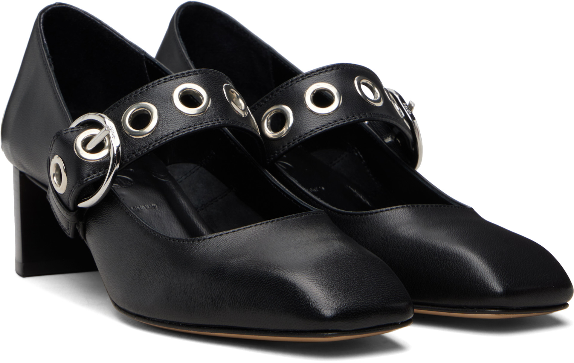 Aeyde - Chaussures à talon Lina noires à œillets