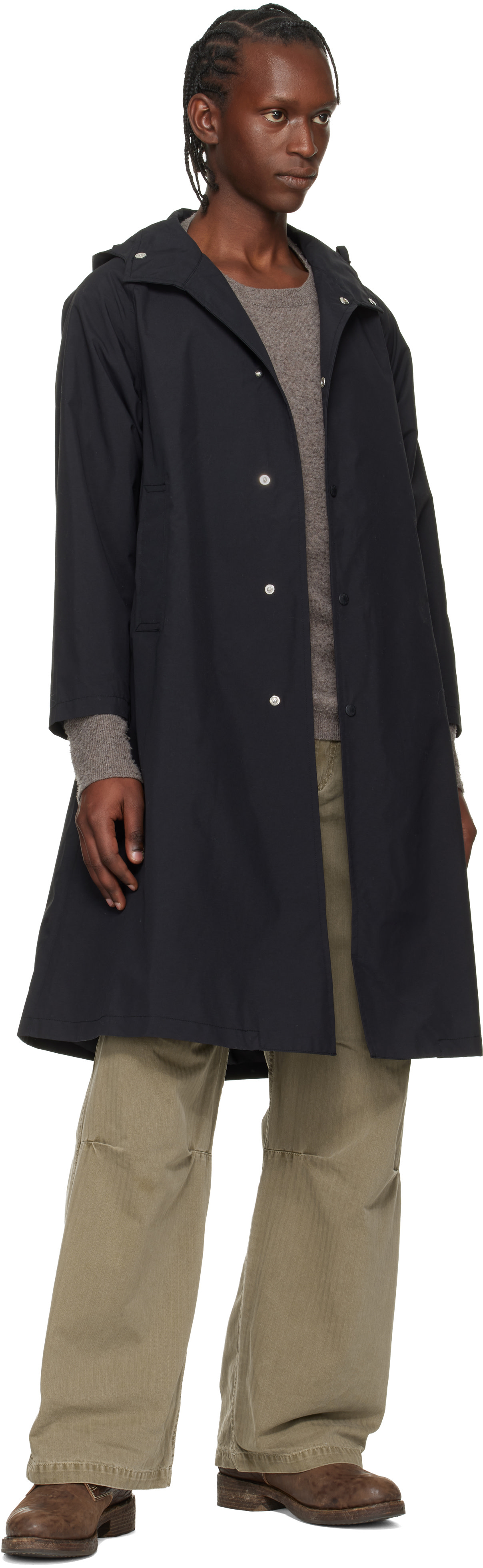 nanamica: Black 2L Nylon GORE-TEX Hooded Coat | SSENSE United Kingdom