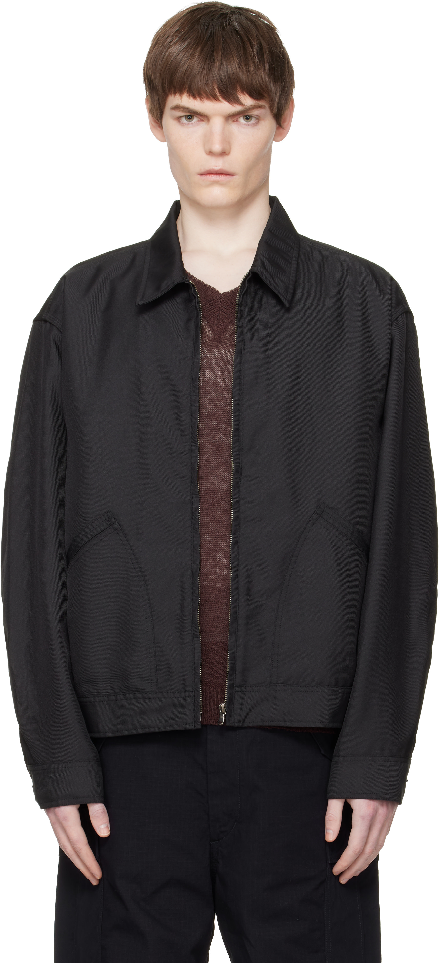 nanamica: Black Polyester Twill Deck Jacket | SSENSE