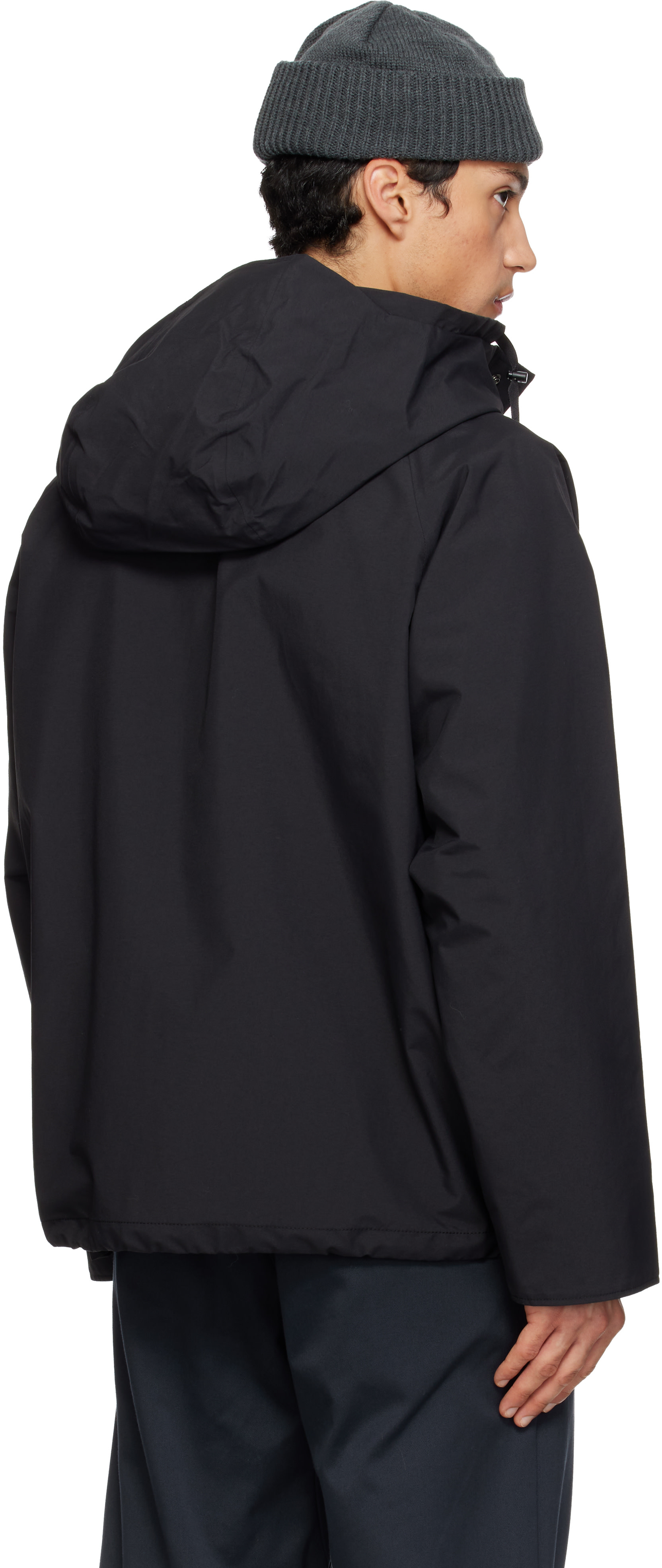 nanamica: Black 2L Nylon GORE-TEX Cruiser Jacket | SSENSE