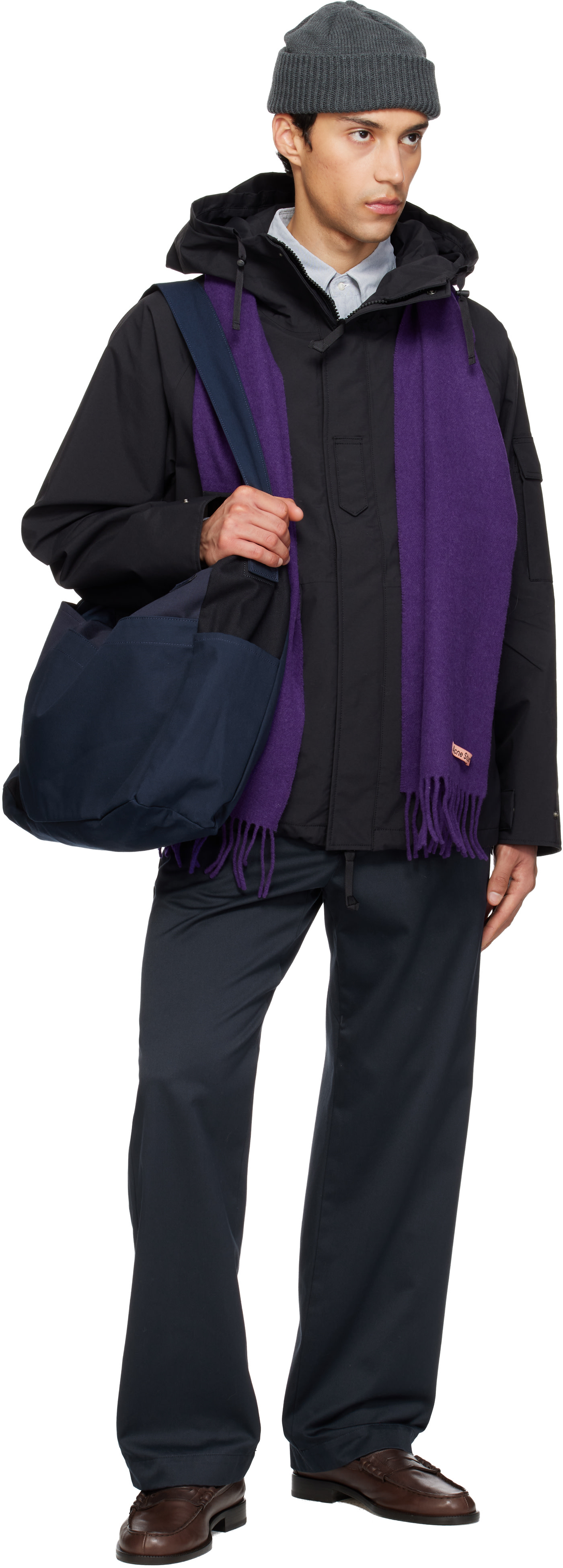 nanamica: Black 2L Nylon GORE-TEX Cruiser Jacket | SSENSE Canada
