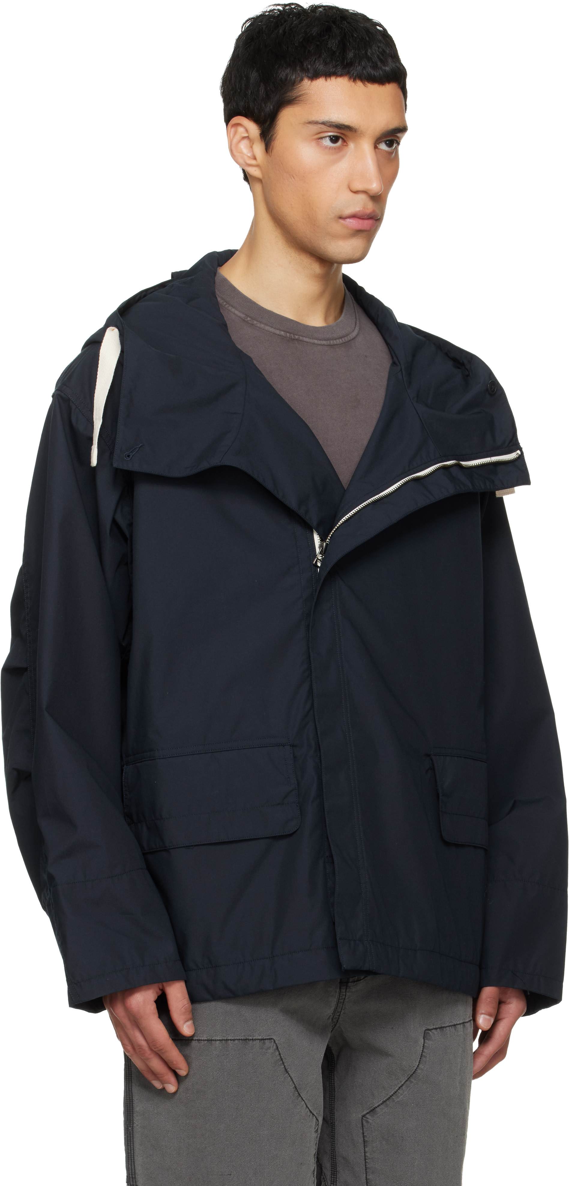 nanamica: Navy Hooded Deck Jacket | SSENSE Australia