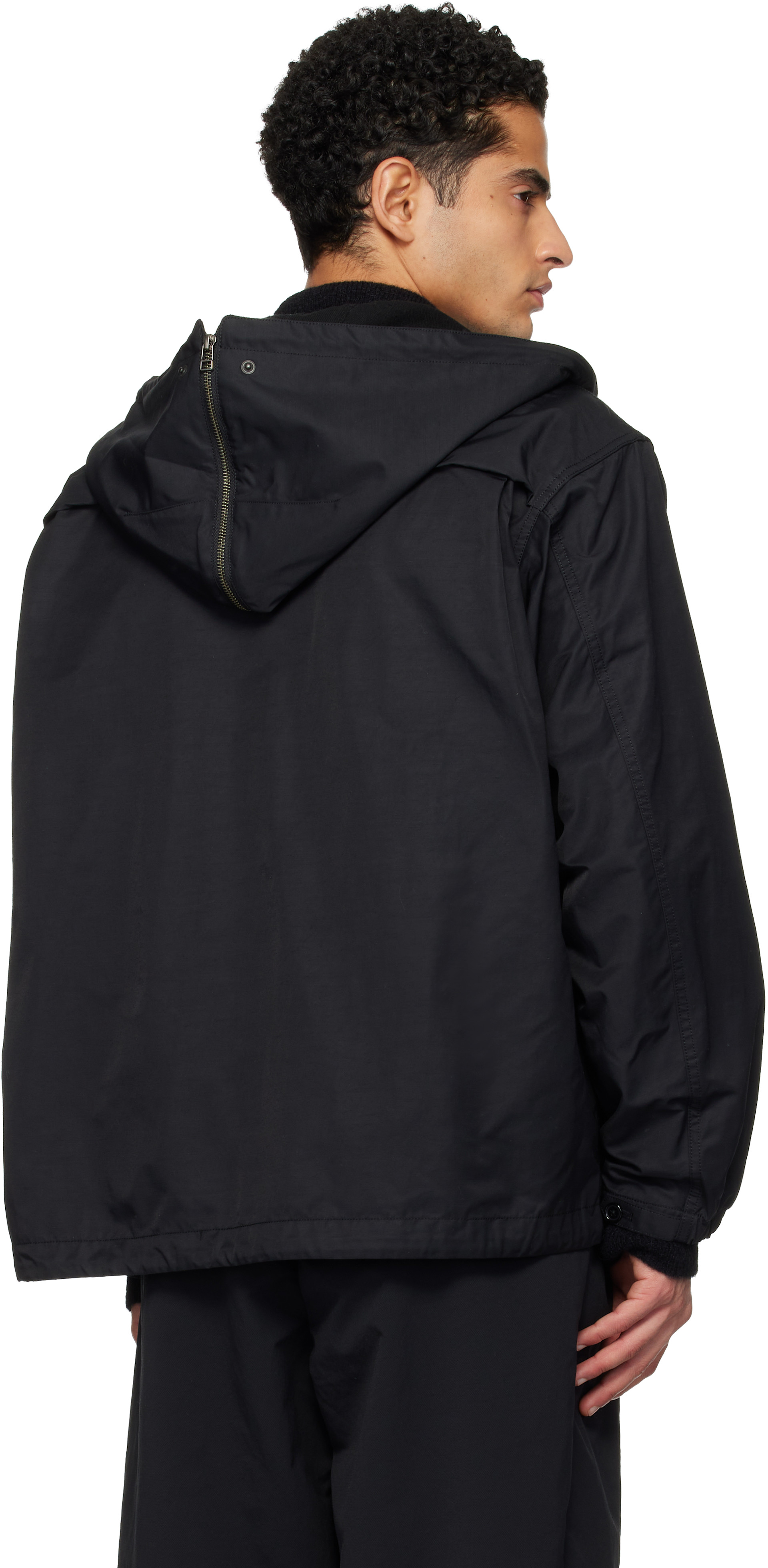 nanamica: Black OOAL Nylon Twill Hooded Jacket | SSENSE